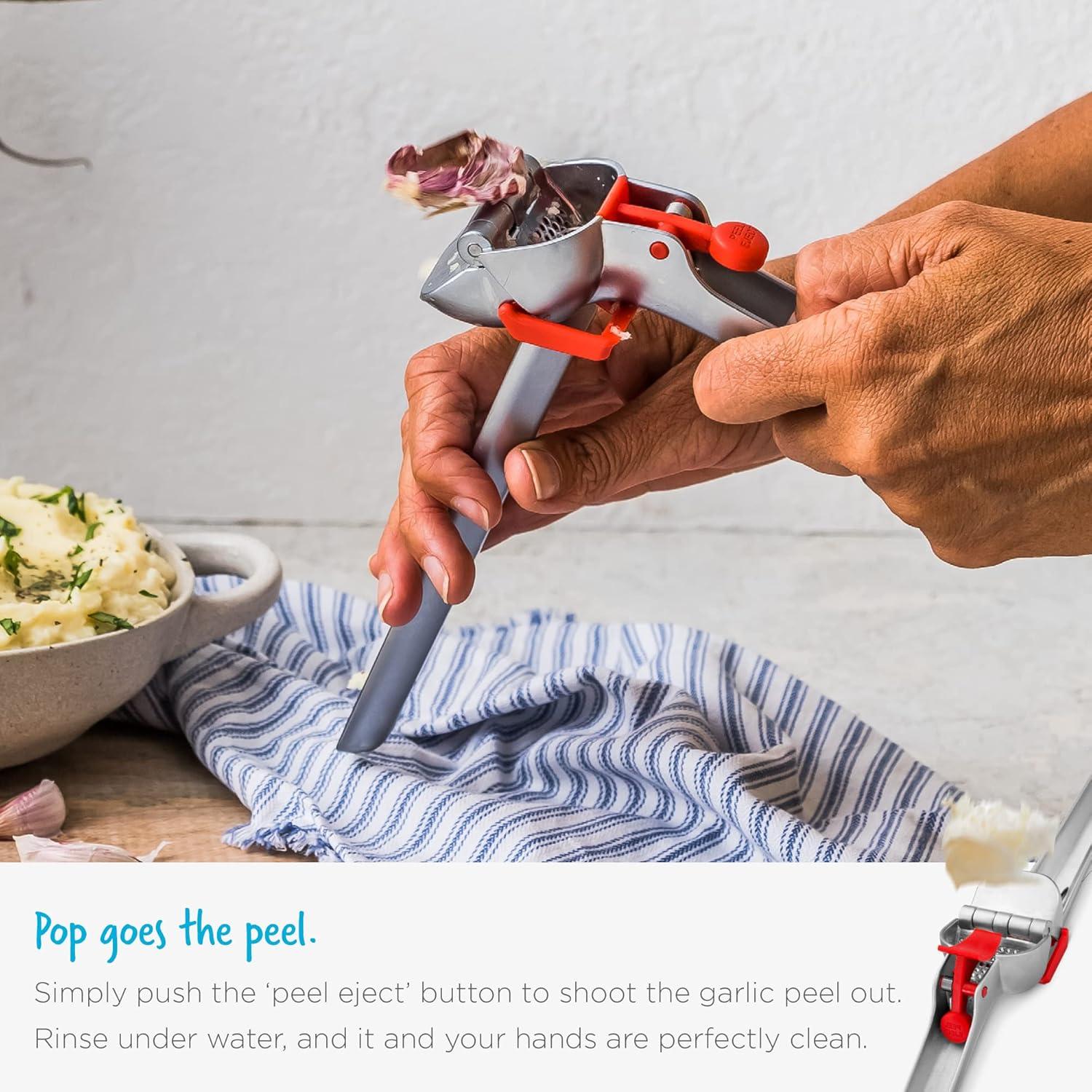 Prensa de Ajo Dreamfarm Garject 2-en-1 Zinc Negro