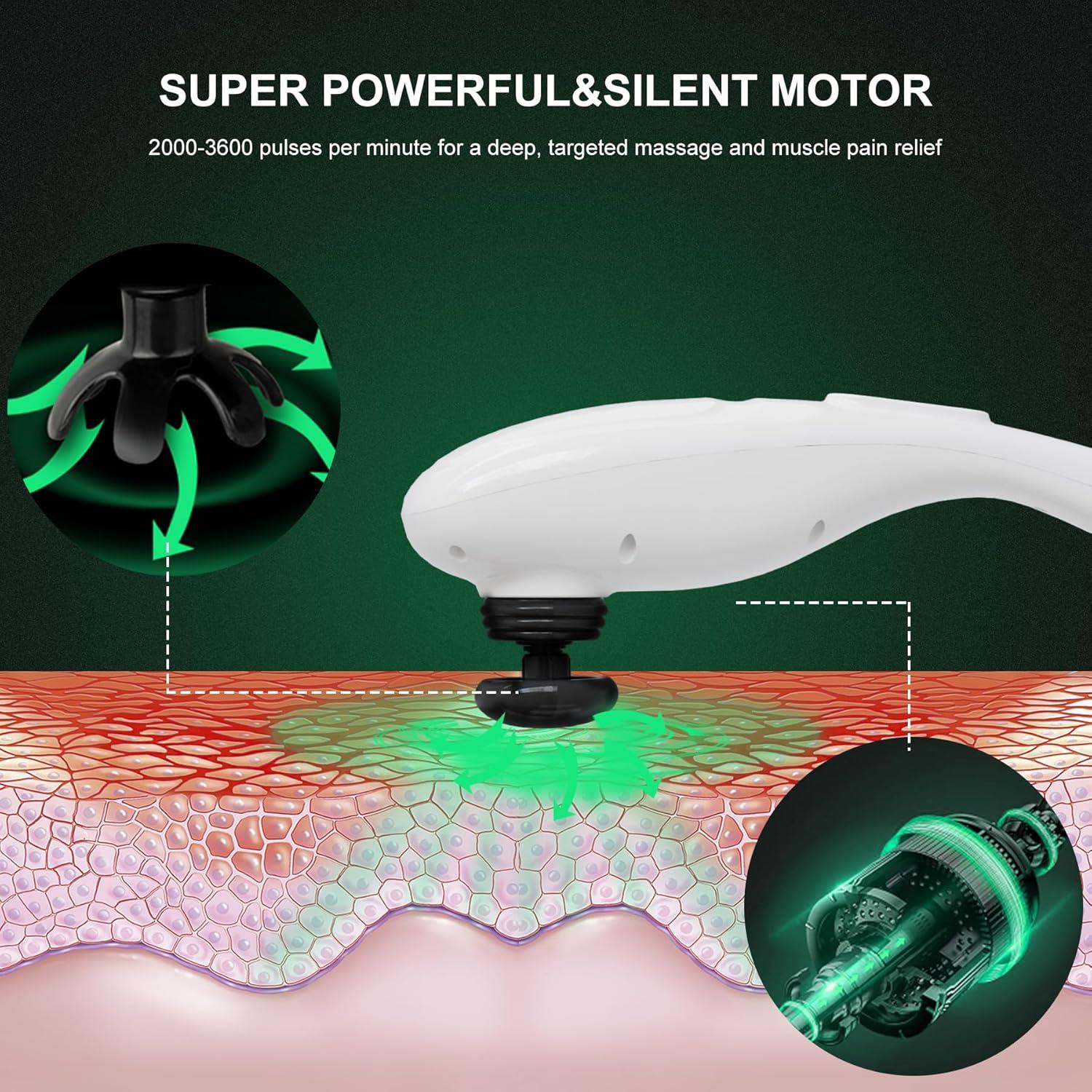 Masajeador Eléctrico de Mano MEGAWISE 5 Modos 5 Velocidades