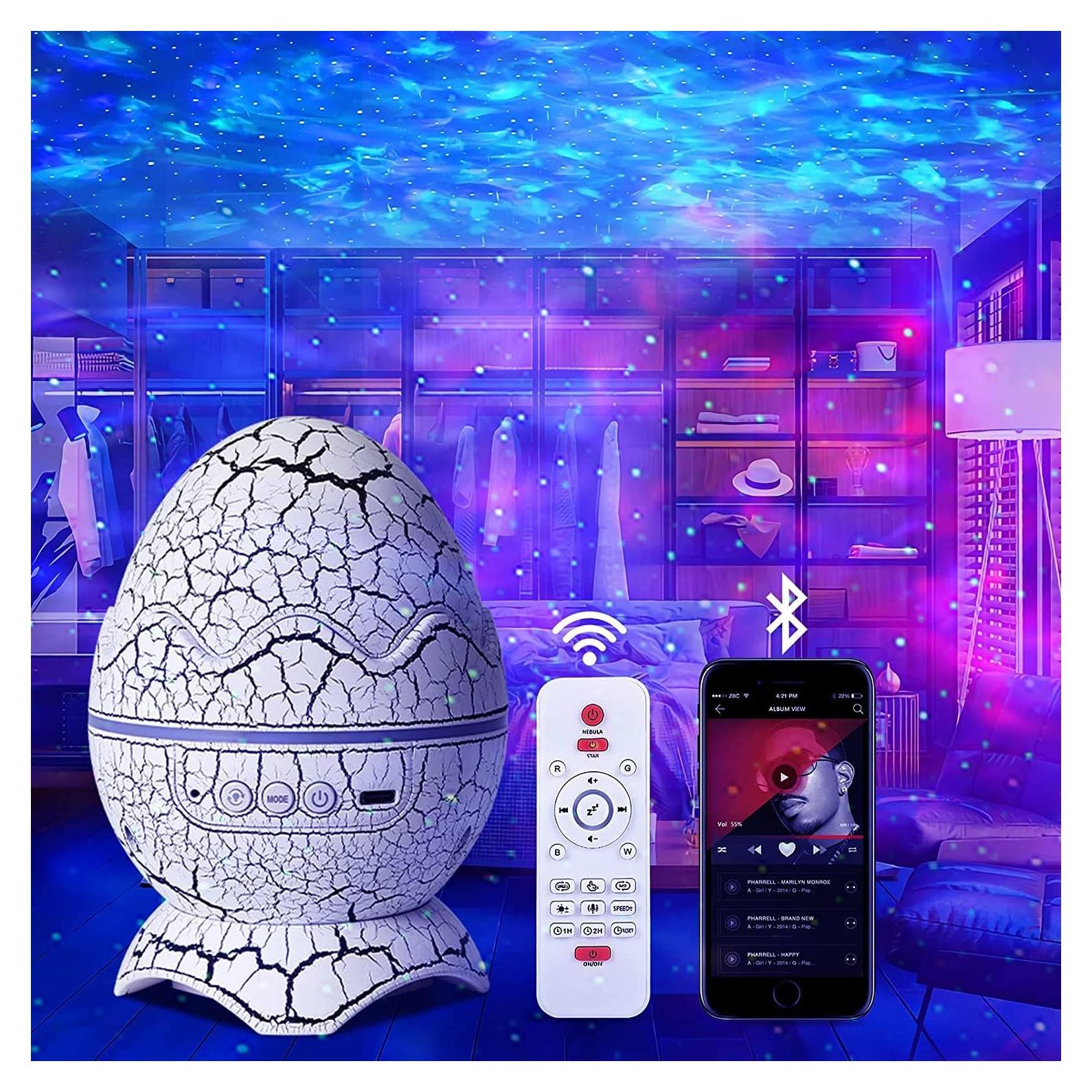 Proyector Luz Estrellada SZPACMATE Huevo Dinosaurio 6W Bluetooth