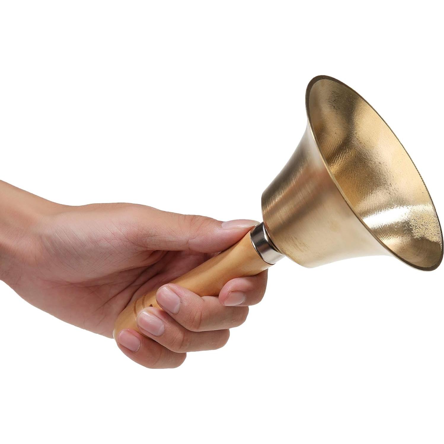 Campana de Mano de Latón Sólido 8 cm Oro