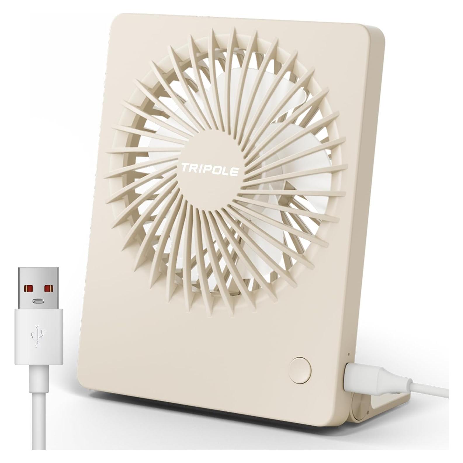 Ventilador de Escritorio TriPole KW59P USB 3 Velocidades Beige