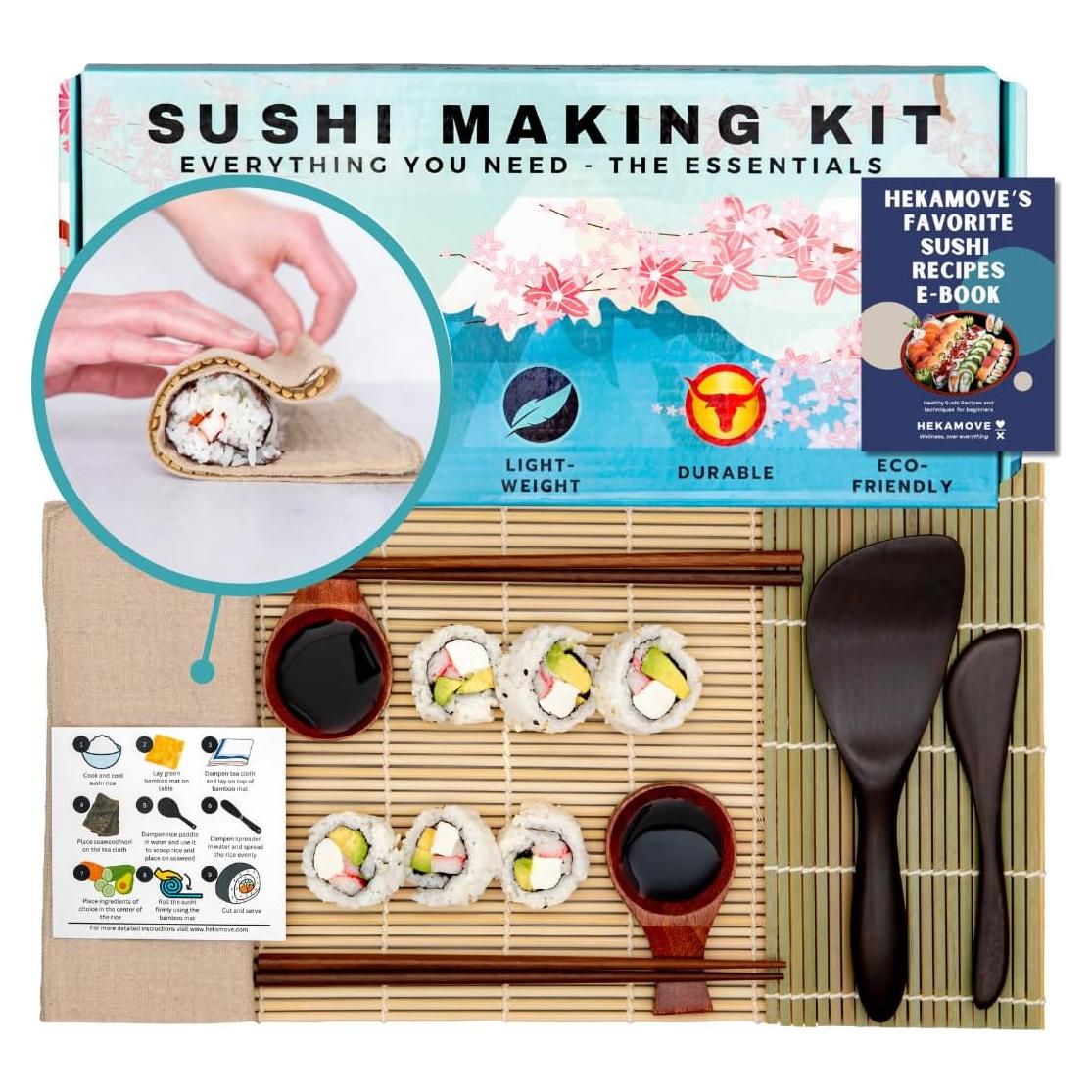 Kit de Sushi HEKAMOVE 10 Piezas Ecológico de Madera