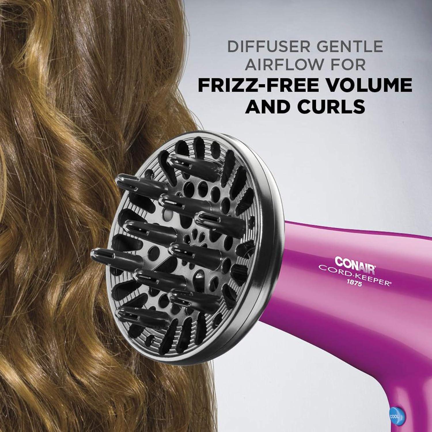 Secador de Pelo Conair Cord-Keeper 1875W Rosa con Cable Retráctil