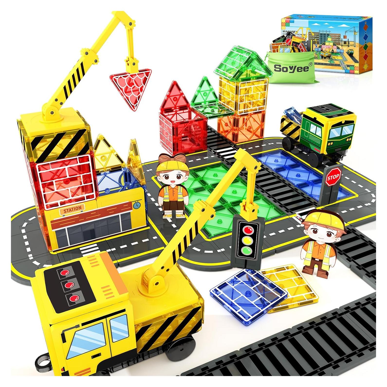 Juego de Construcción Magnético Soyee con 2 Grúas 1.52 kg