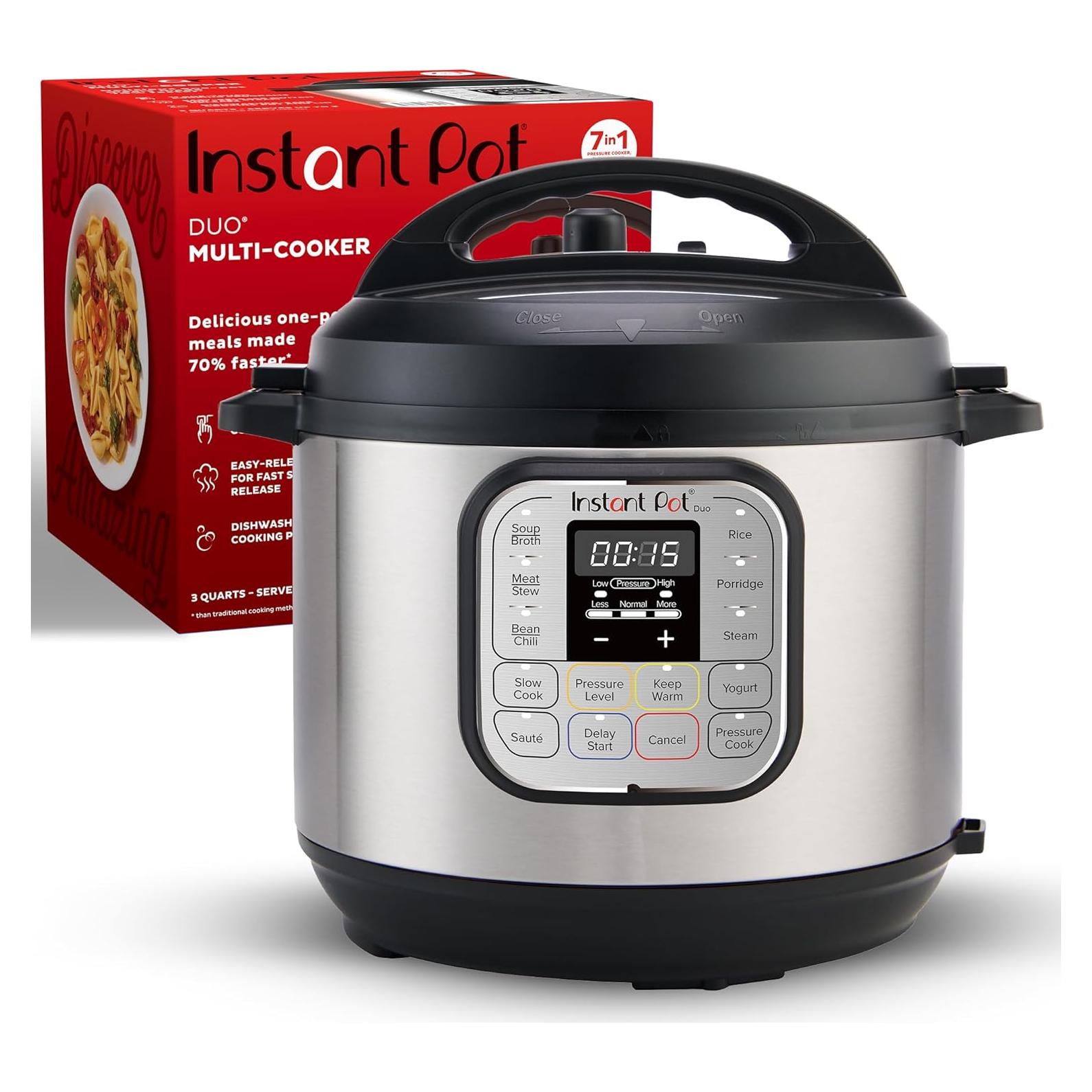 Olla de Presión Eléctrica Instant Pot Duo 3L 7-en-1 Acero Inoxidable