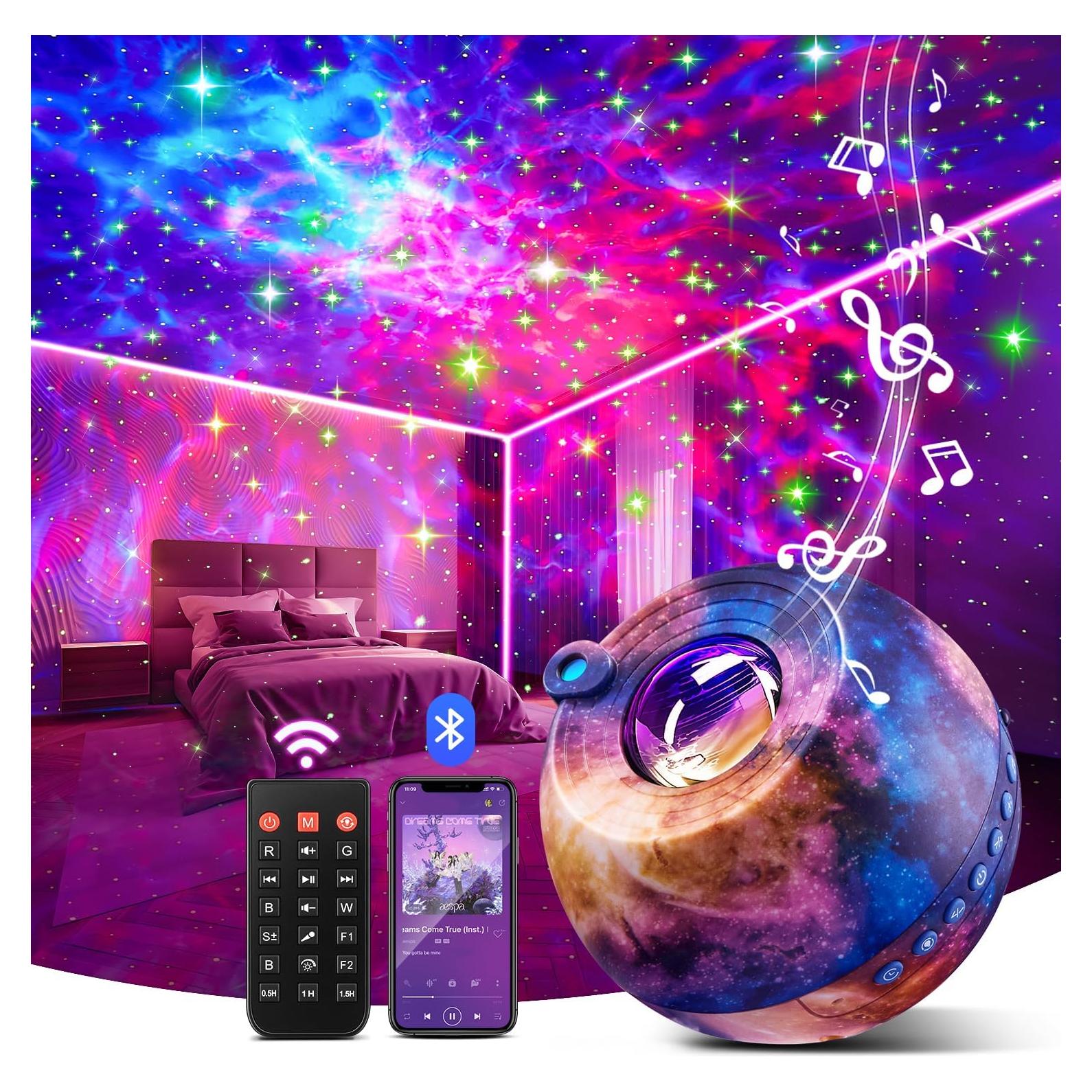 Proyector de Estrellas Galaxy TK - 15 Colores, Bluetooth, Ruido Blanco