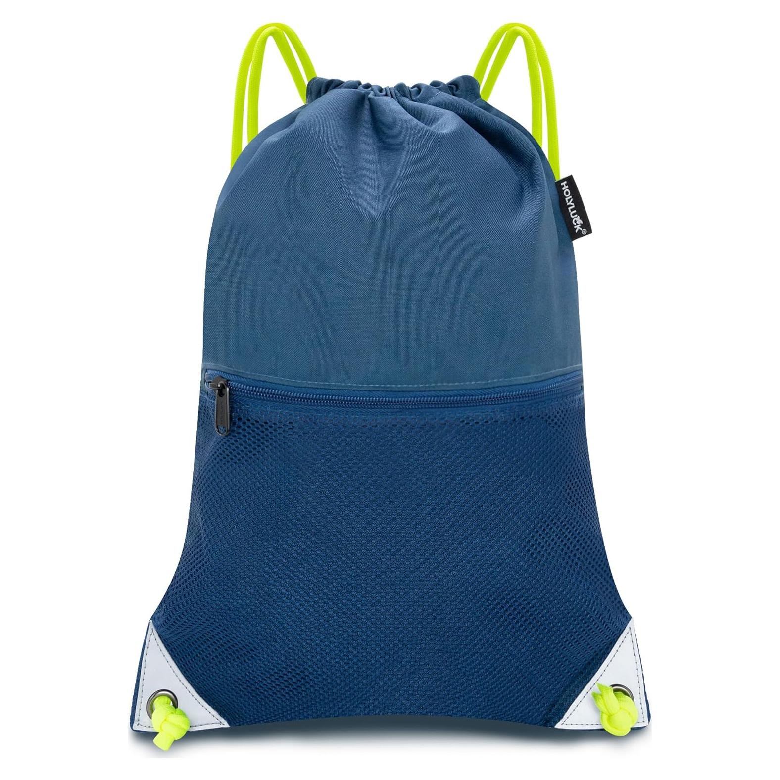 Mochila de Cuerda HOLYLUCK con Bolsillo Malla 34x25cm Petróleo