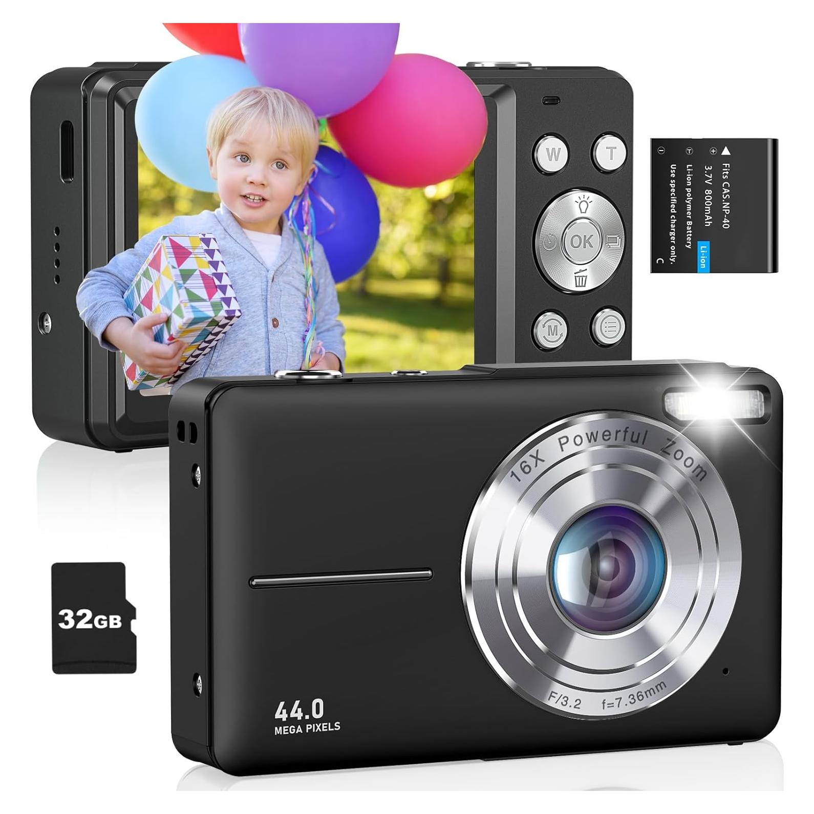 Cámara Digital CAMKORY DC403SL-US 44MP FHD 1080P para Niños