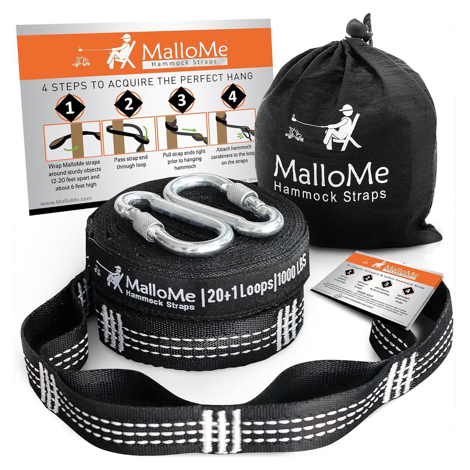 Cintas de Hamaca MalloMe XL - 2 Cintas 3,66 m 2000 kg