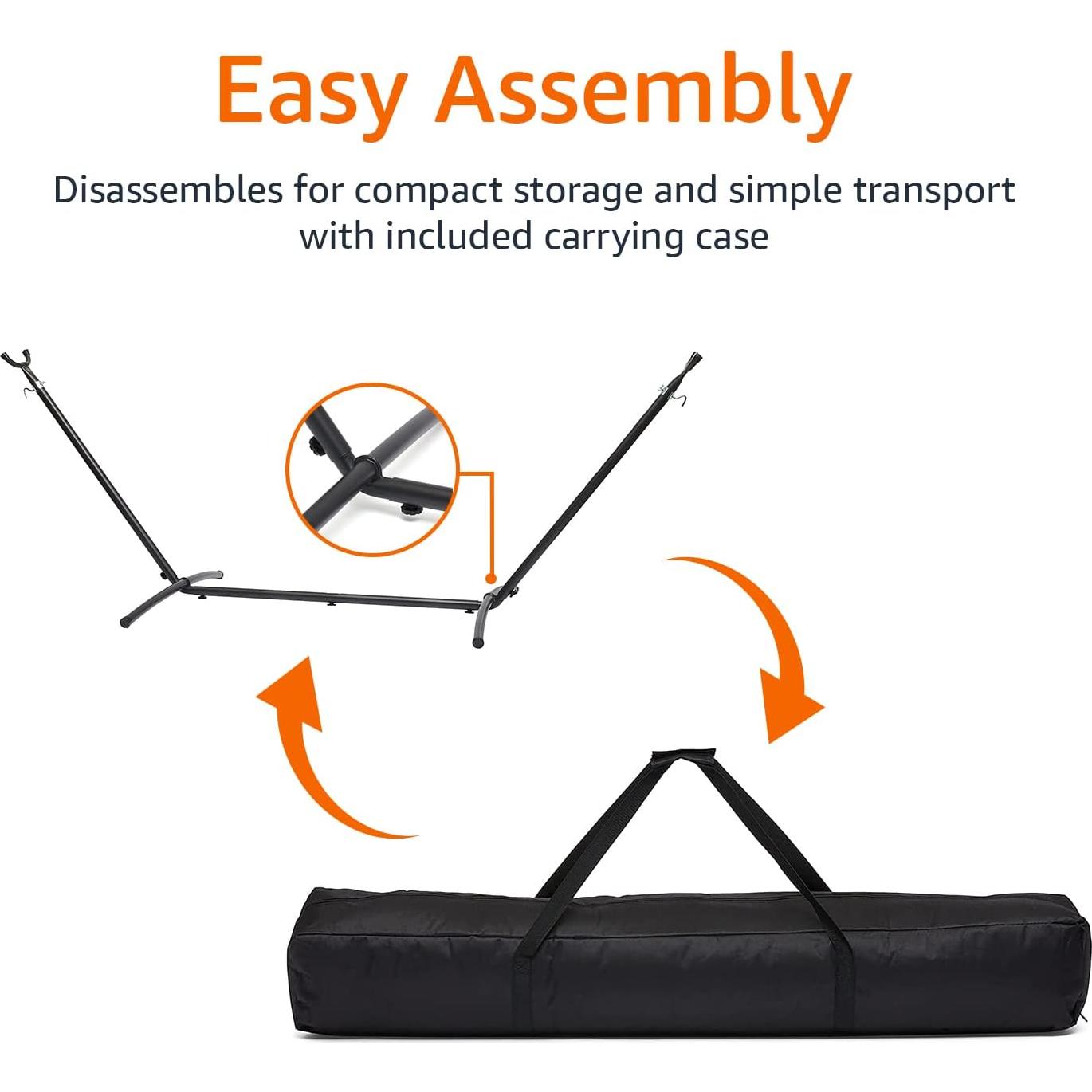 Soporte de Hamaca Amazon Basics para 2 Personas, Negro