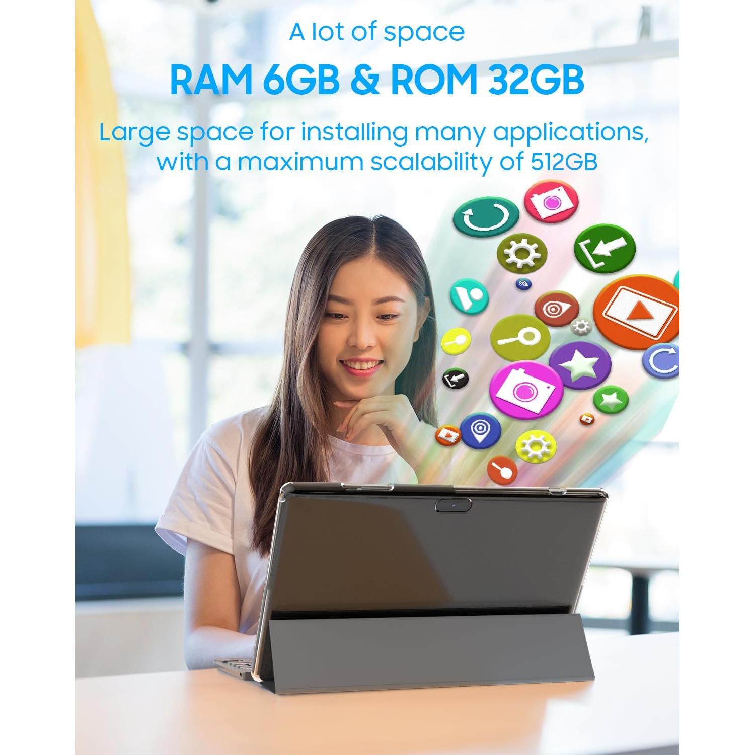 Tableta 2 en 1 ZZB ZB10 10.1" Android 14 6GB RAM 32GB ROM