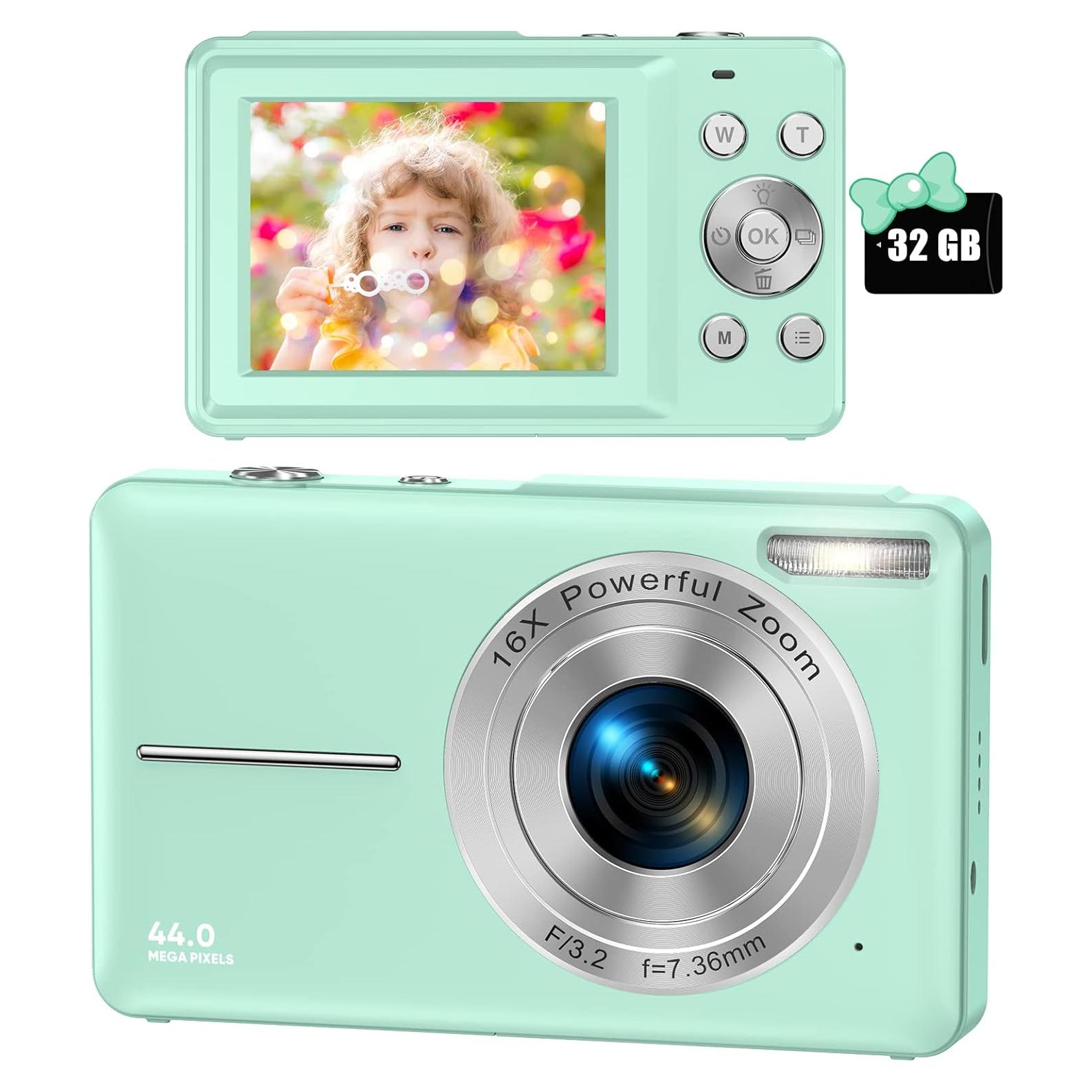 Cámara Digital Compacta VAHOIALD 44MP FHD 1080P Verde