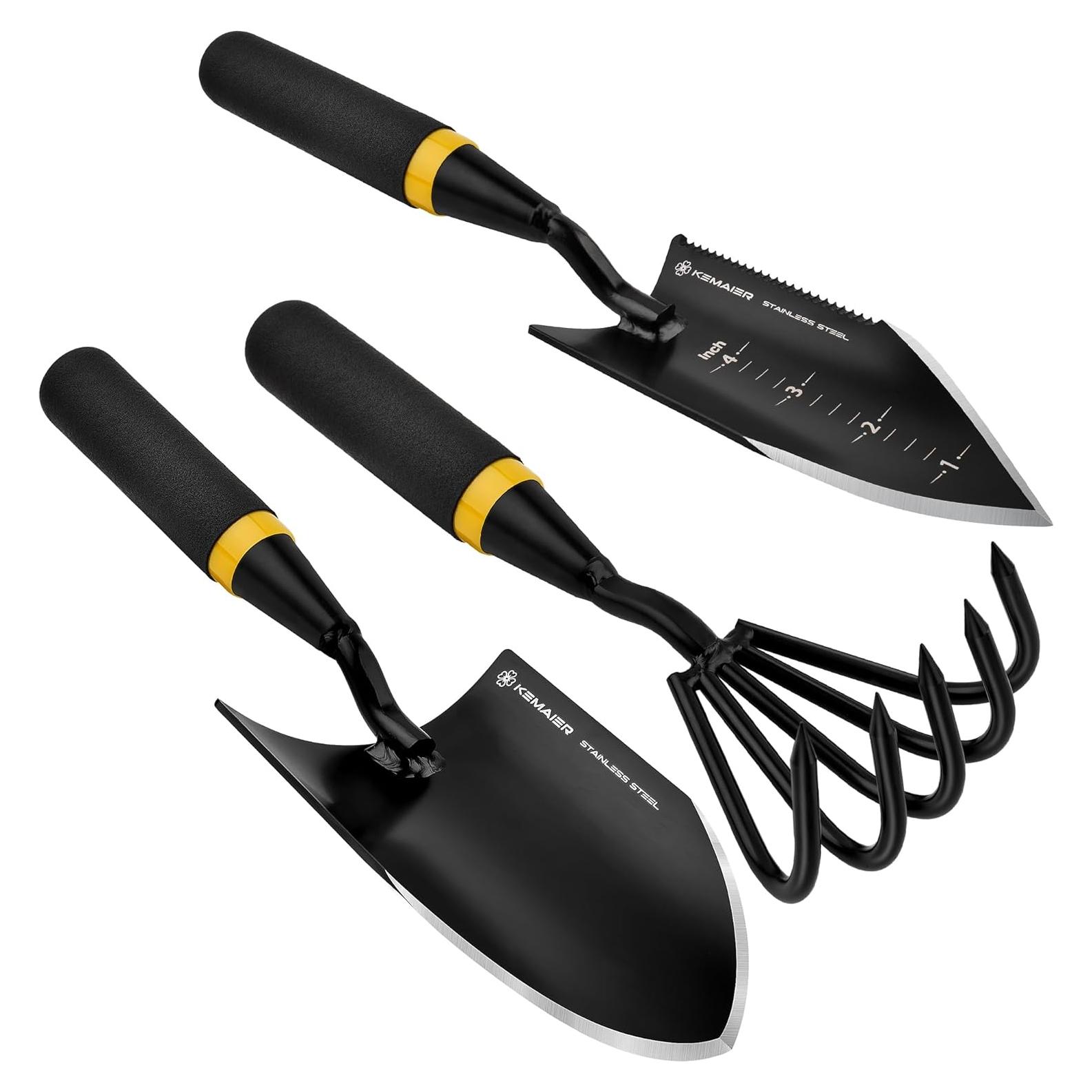 Juego de Herramientas de Jardinería Kemaier 3 en 1 - Acero Inoxidable