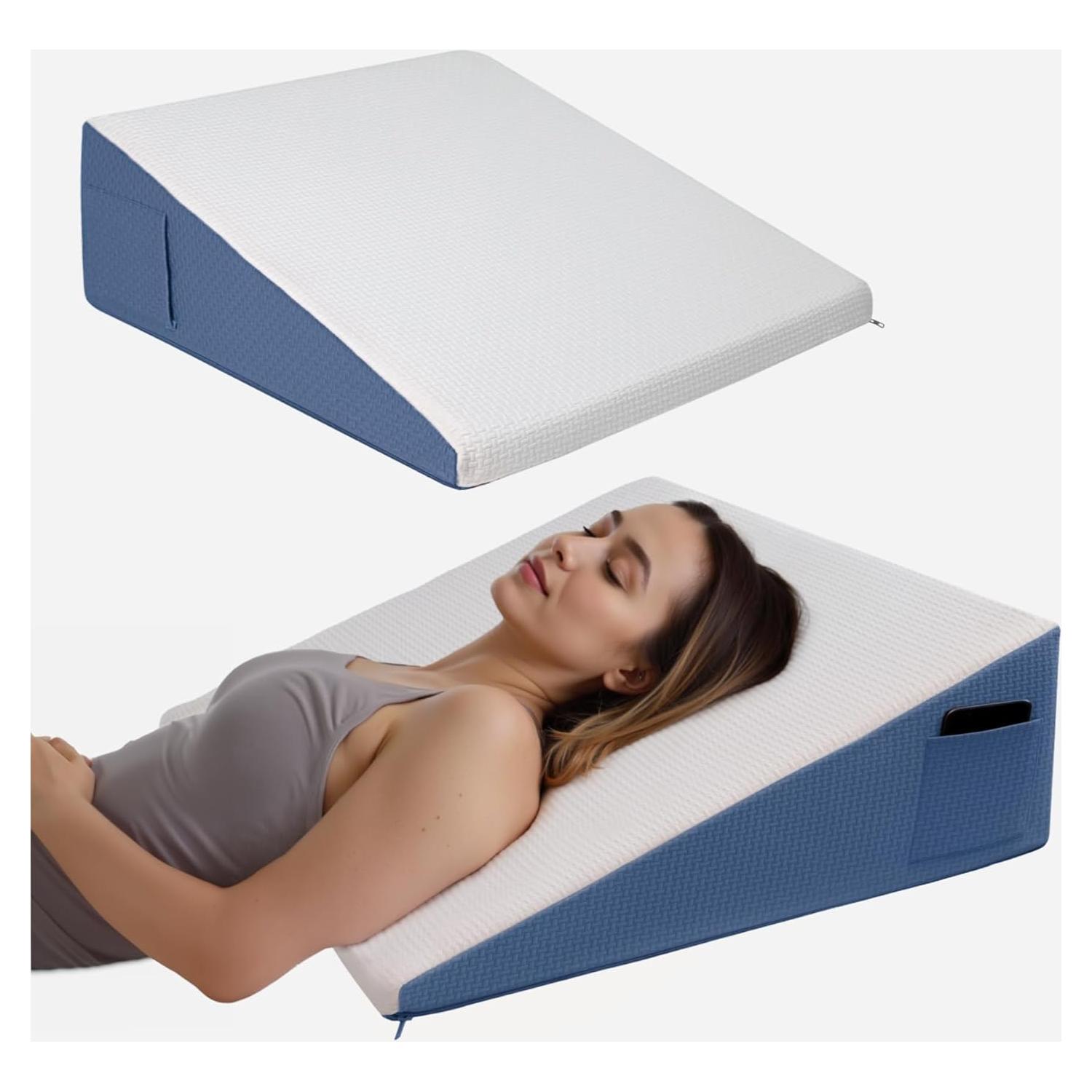 Cojín en Cuña ESUERDO 60x60x19 cm Espuma Viscoelástica Azul