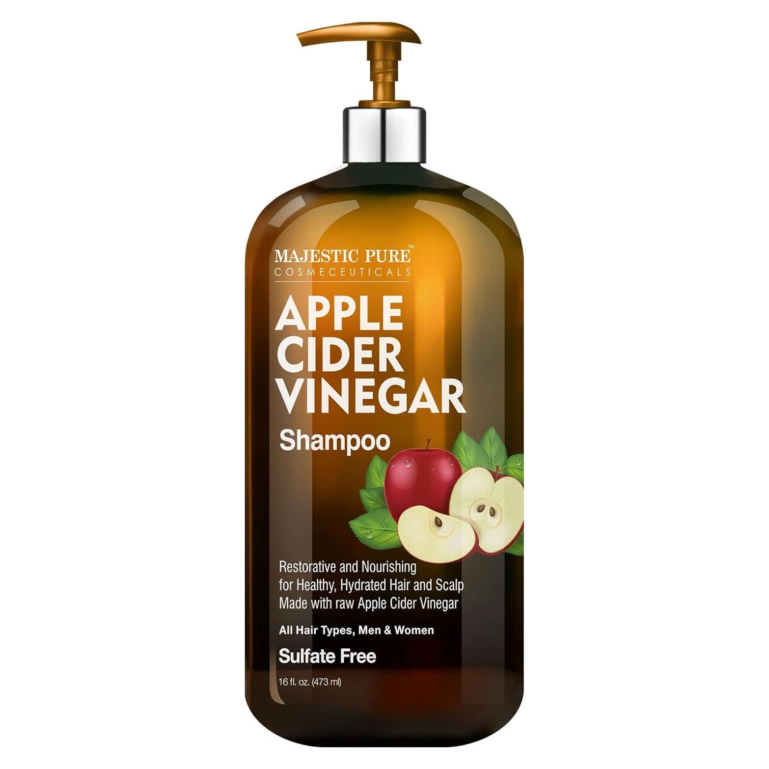 Champú de Vinagre de Sidra de Manzana Majestic Pure 473 ml - Sin Sulfatos