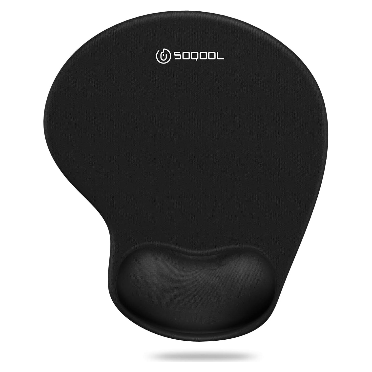Almohadilla para Mouse Soqool Ergonómica con Soporte de Gel Negro