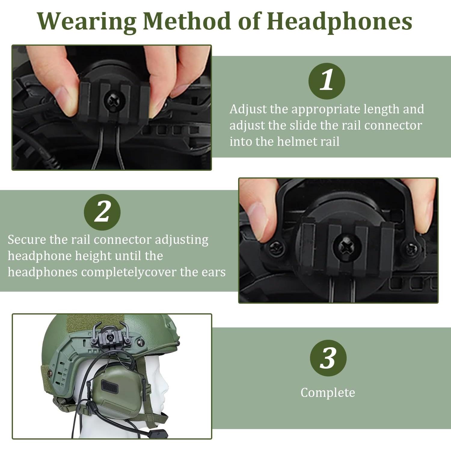 Auricular Táctico Buiishu MGS-S4S-HIW389 Verde OD