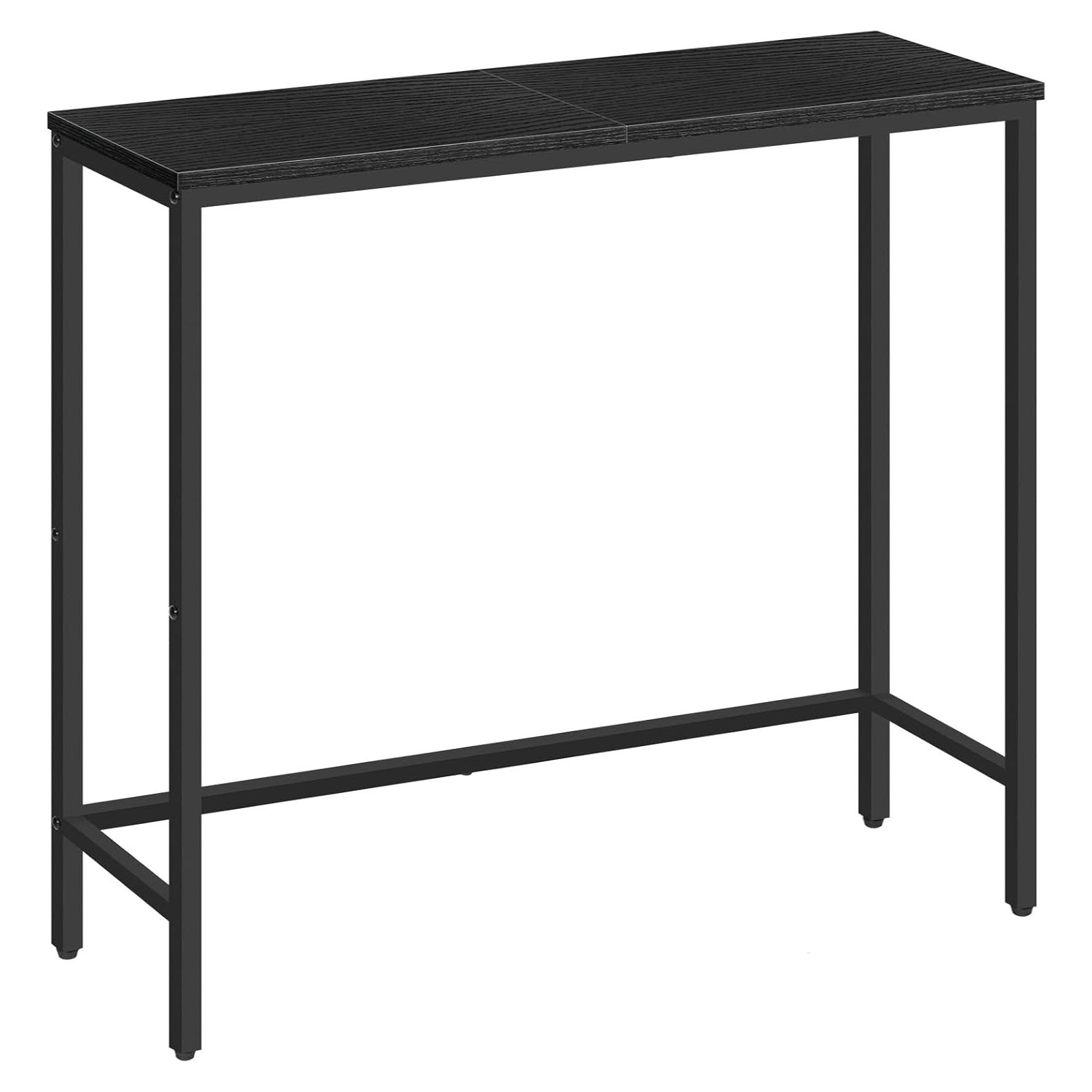 Mesa Consola Estrecha HOOBRO Negra 75x24x75 cm Multifuncional