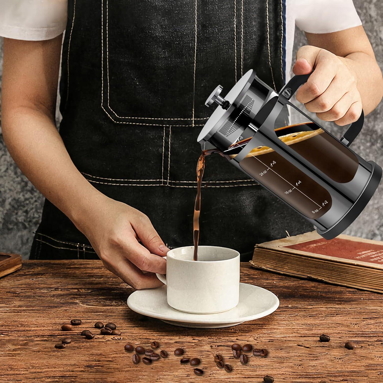 Prensa Francesa YMMIND 1000ml 5-6 Tazas Vidrio Borosilicato