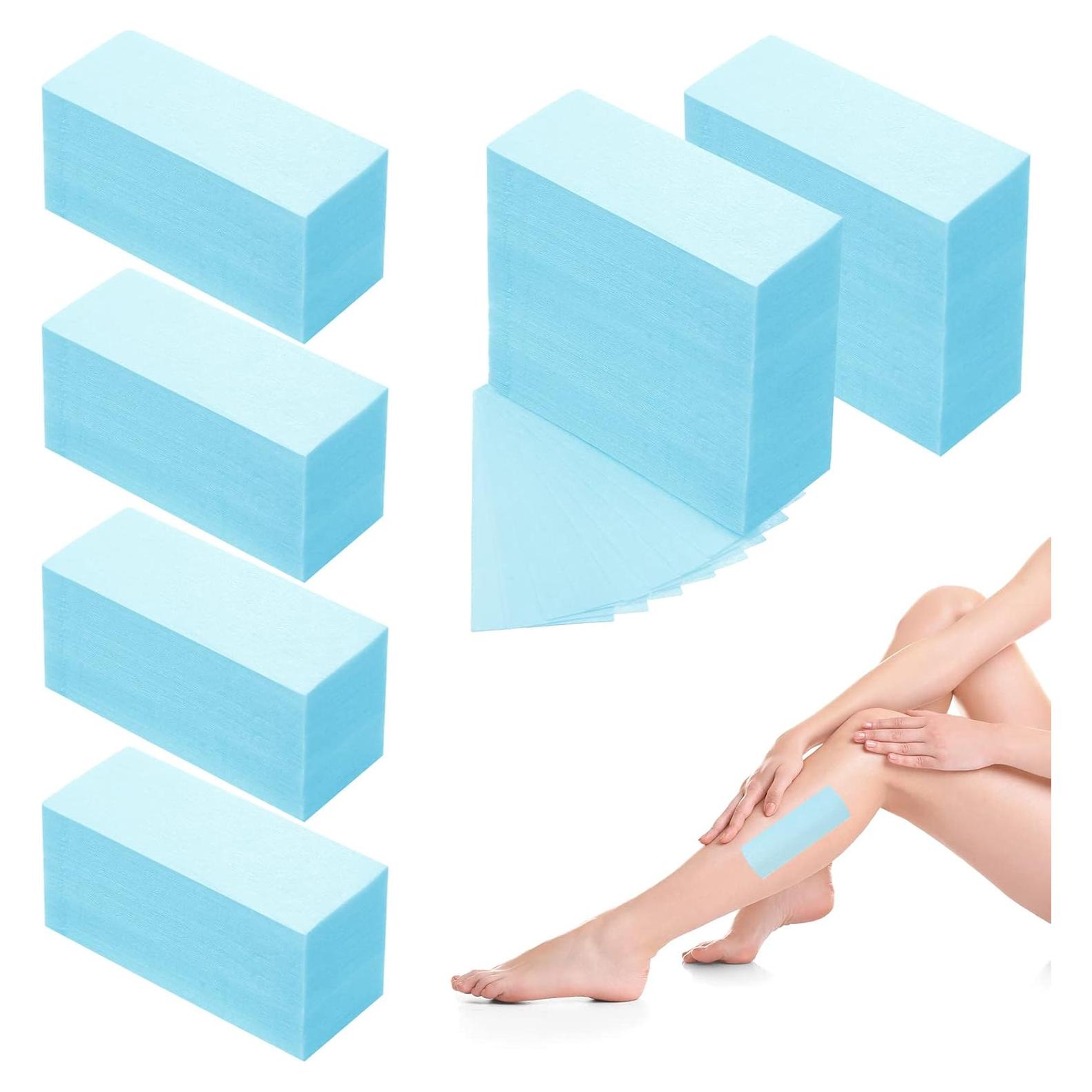 Tiras de Cera No Tejidas Blulu 400 Piezas 10 x 3.8 cm