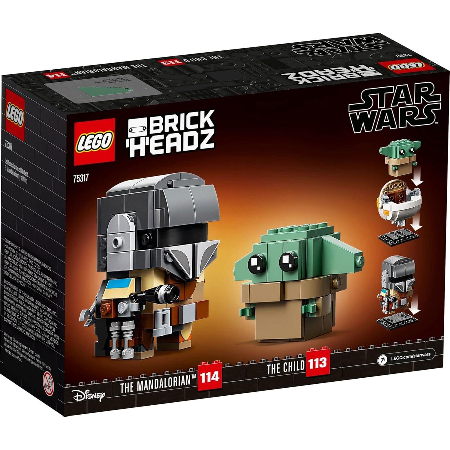 LEGO BrickHeadz Star Wars Mandaloriano y Baby Yoda 75317