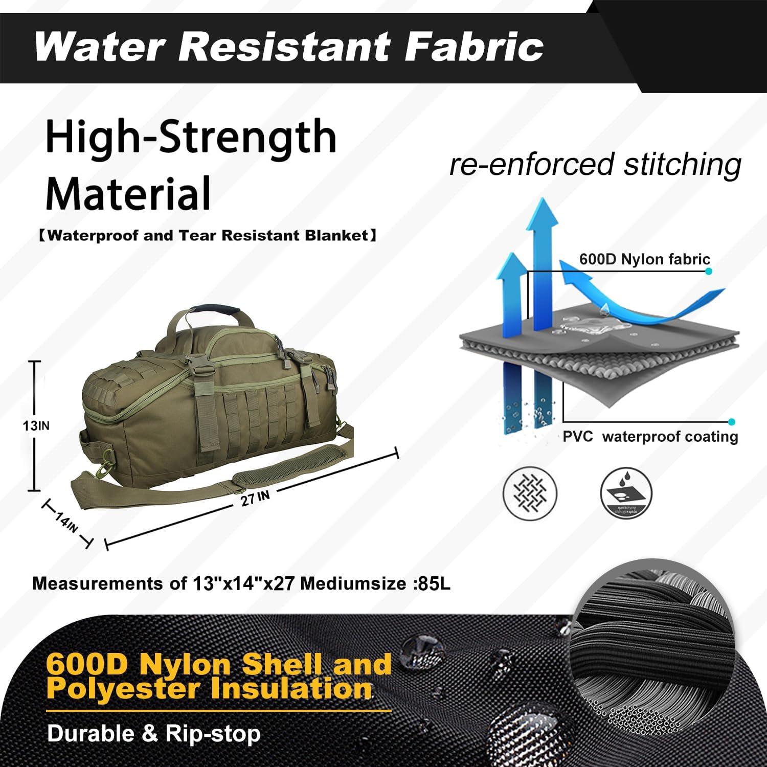 Mochila Militar 3 en 1 HYKING Verde 85L Duffle Gym Viaje