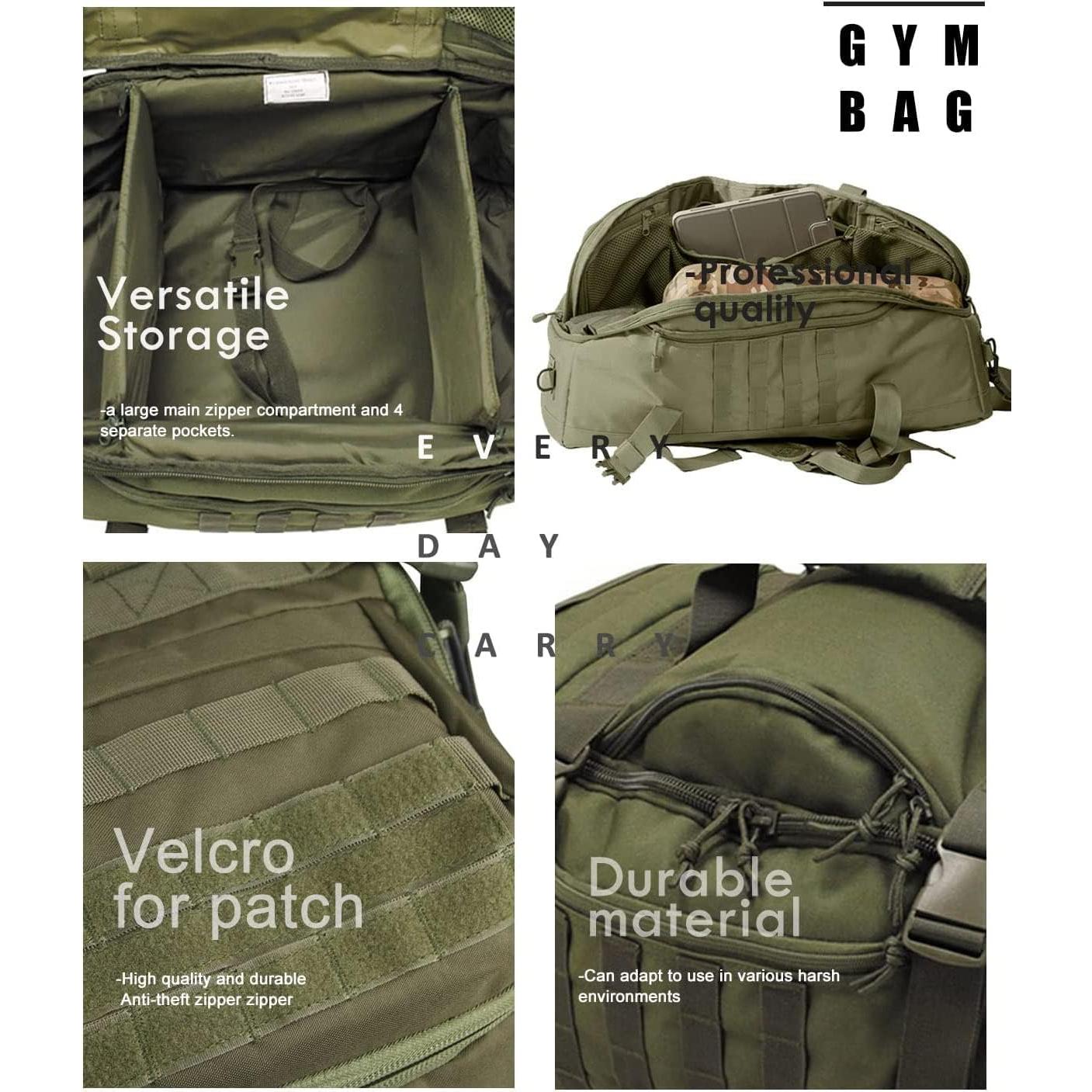 Mochila Militar 3 en 1 HYKING Verde 85L Duffle Gym Viaje