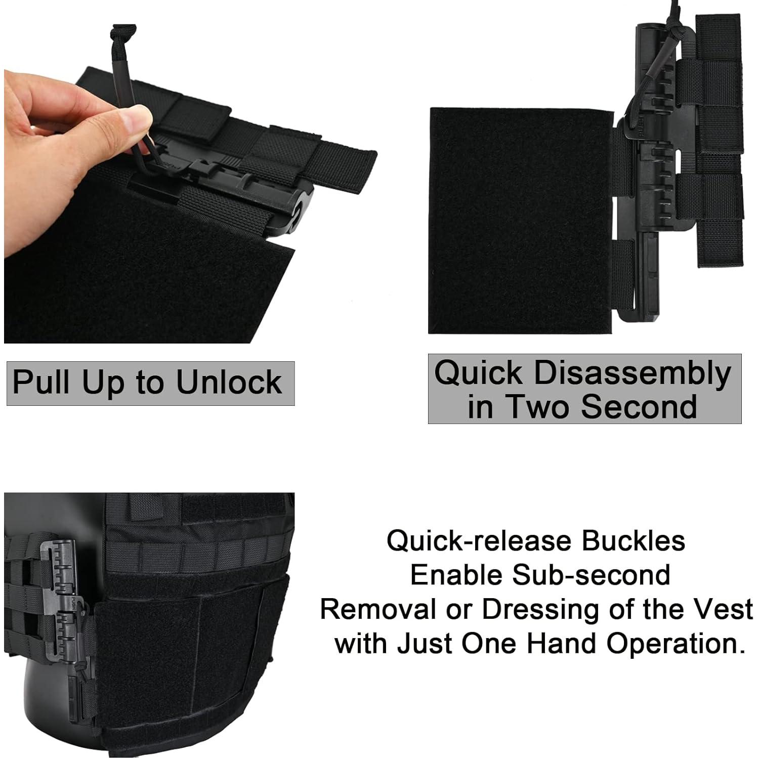 Paquete de 2 Adaptadores de Cinturón Táctico Tactifans Negro