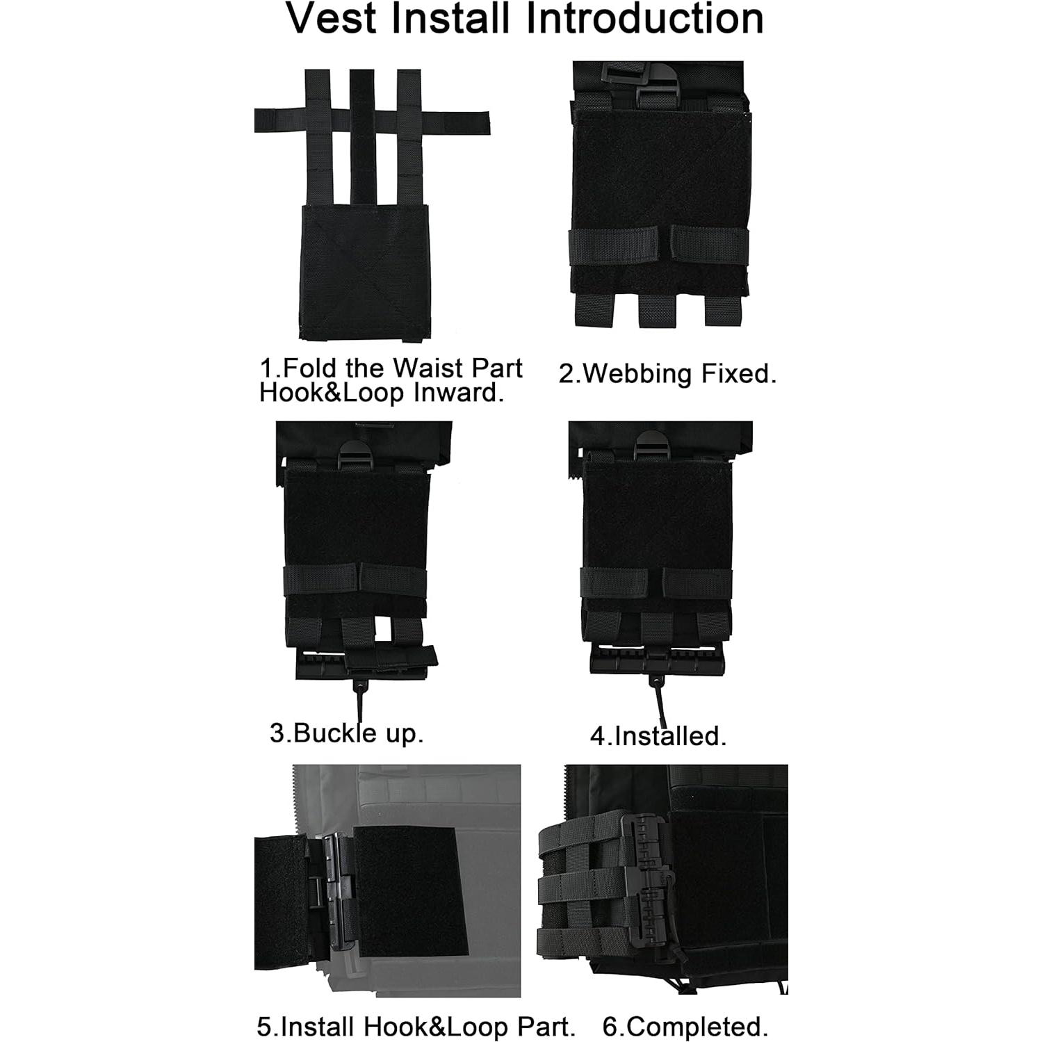 Paquete de 2 Adaptadores de Cinturón Táctico Tactifans Negro
