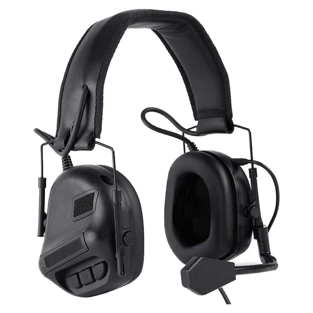 Auriculares Tácticos ATAIRSOFT para Wargame - Negro