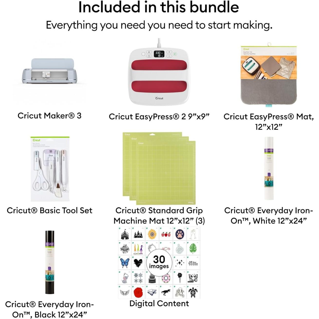 Cricut Maker 3 Máquina de Corte + EasyPress 2 30 imágenes