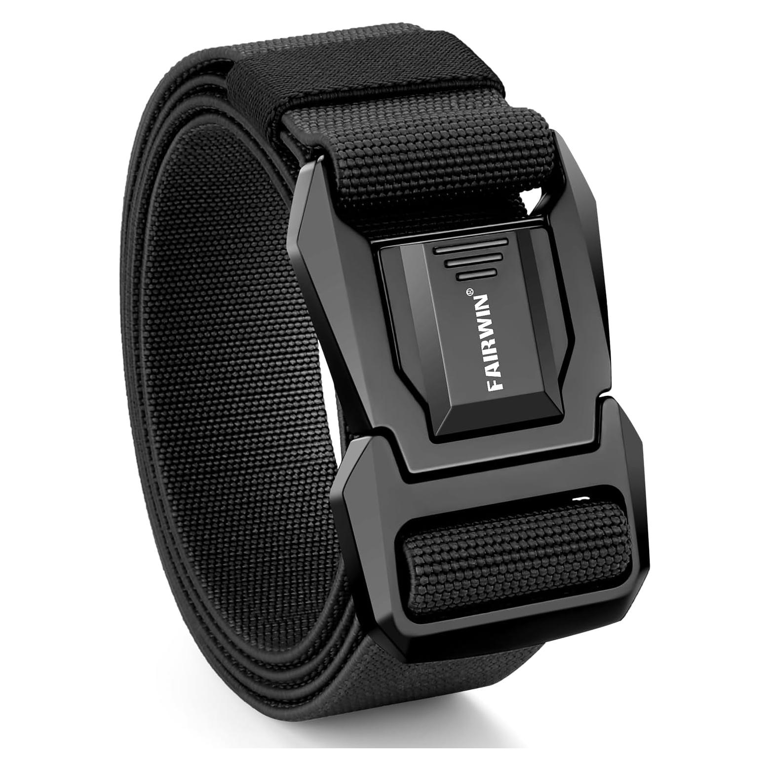 Cinturón FAIRWIN táctico elástico 115 cm negro para hombres