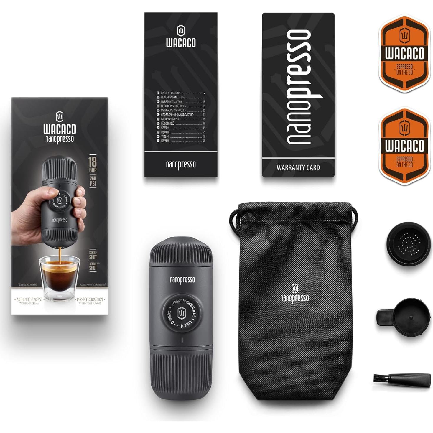 Cafetera Portátil WACACO Nanopresso 18 Bar Manual Espresso