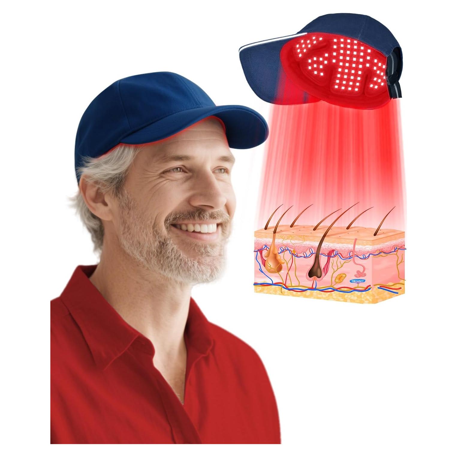 Gorro de Terapia de Luz Roja LONLIKE con Temporizador 630nm 850nm