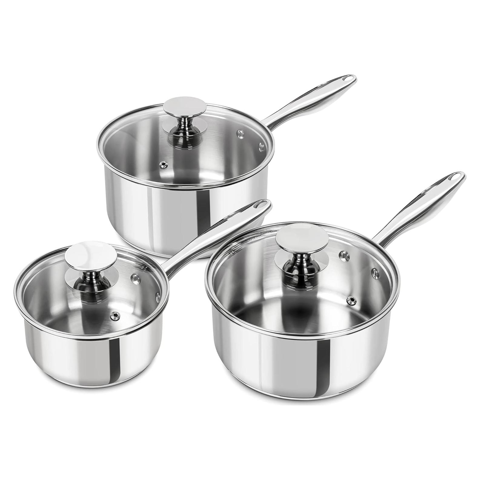 Juego de Cacerolas Acero Inoxidable MICHELANGELO 3 Piezas