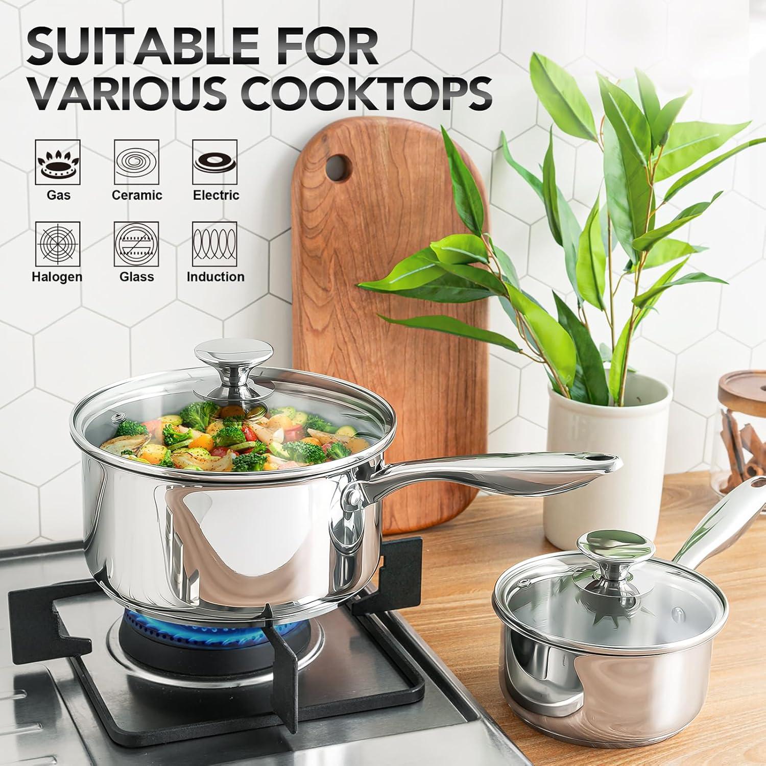 Juego de Cacerolas Acero Inoxidable MICHELANGELO 3 Piezas