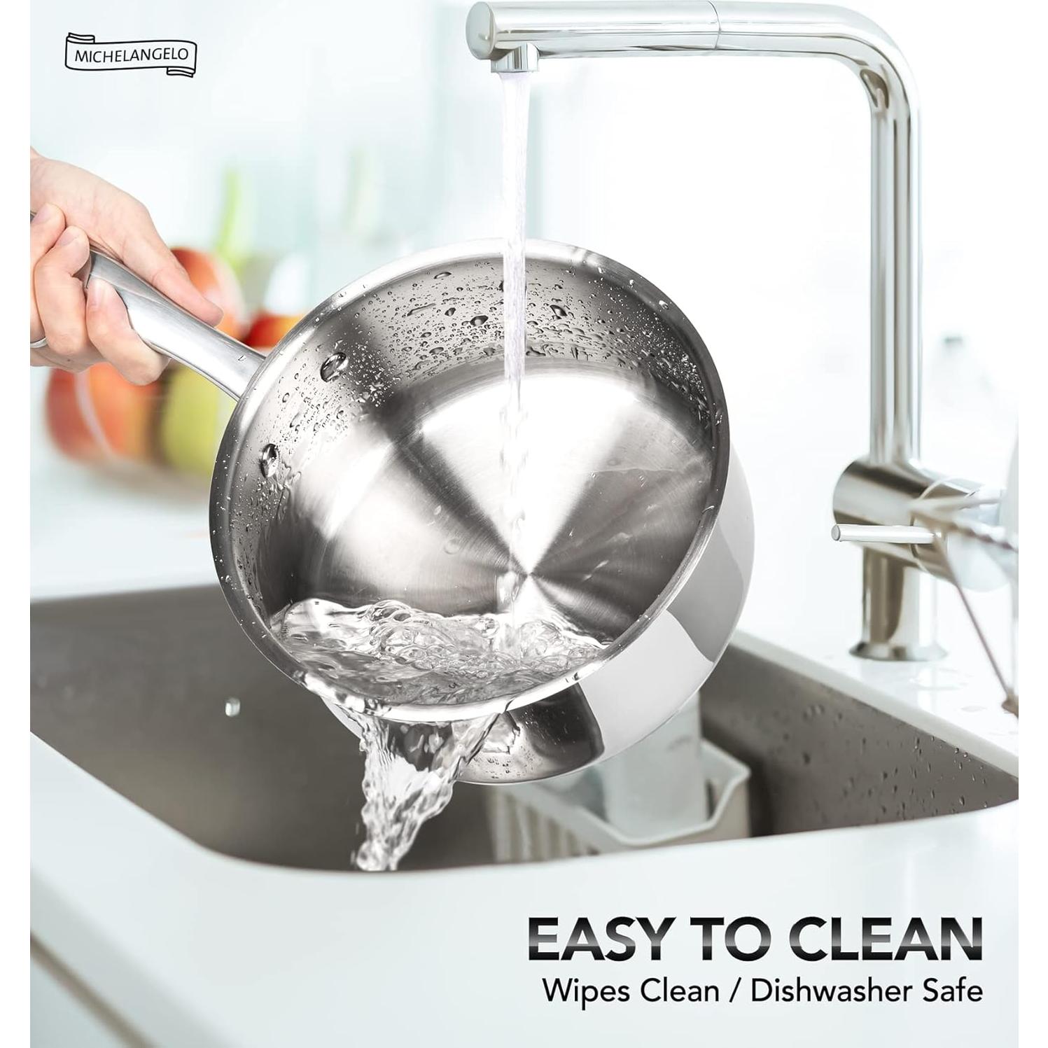 Juego de Cacerolas Acero Inoxidable MICHELANGELO 3 Piezas