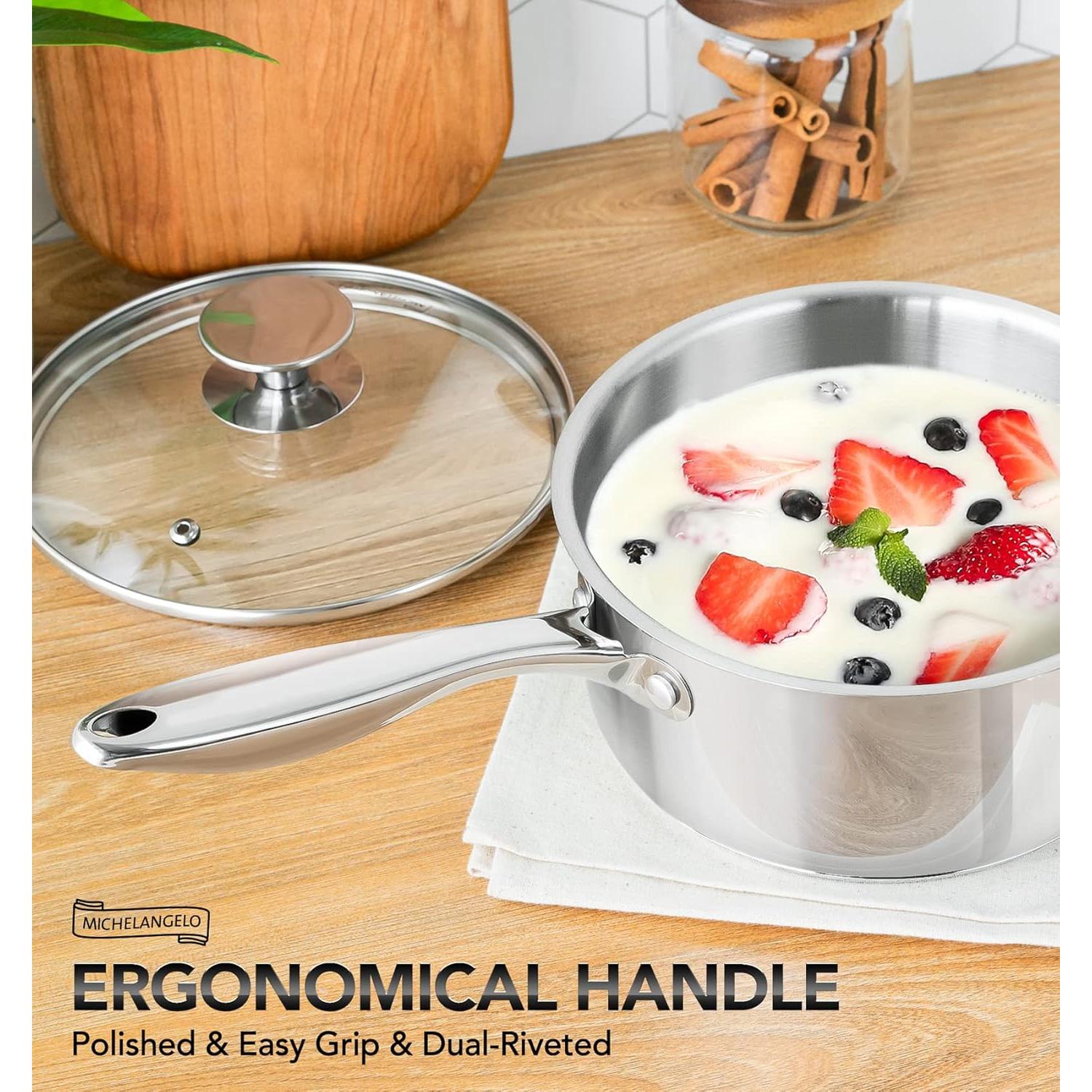 Juego de Cacerolas Acero Inoxidable MICHELANGELO 3 Piezas