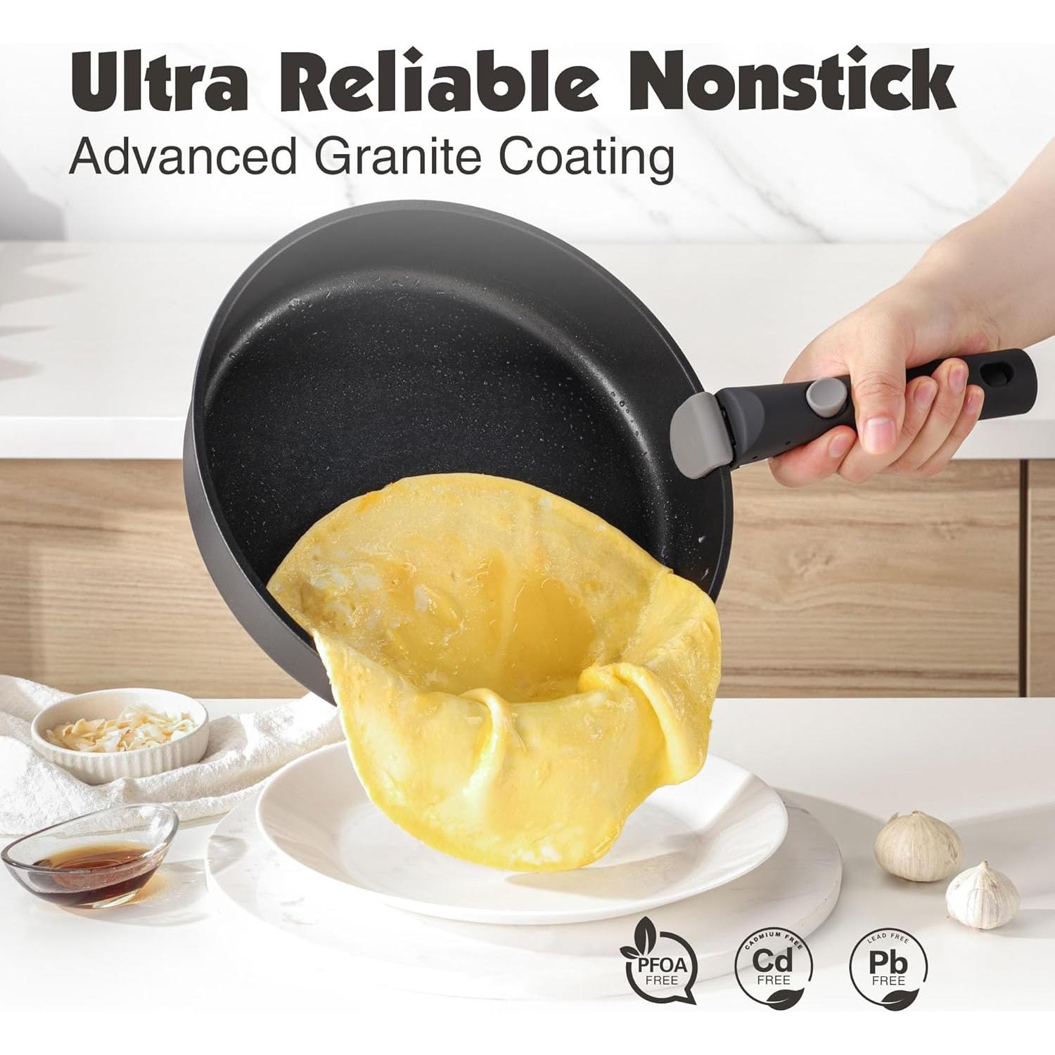 Juego de Ollas y Sartenes SENSARTE 17 Piezas Antiadherentes