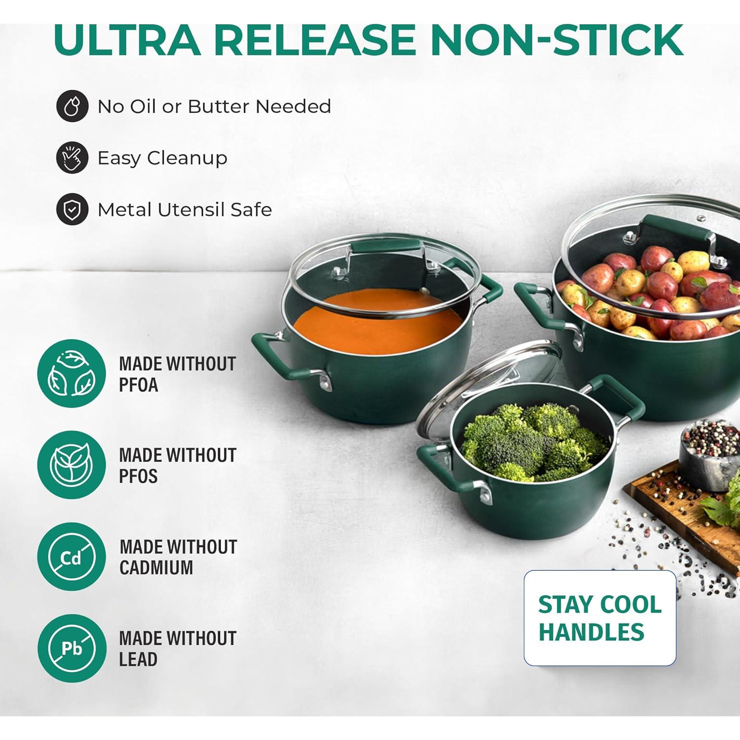 Juego de Ollas Apilables Granitestone 6 Piezas Antiadherente