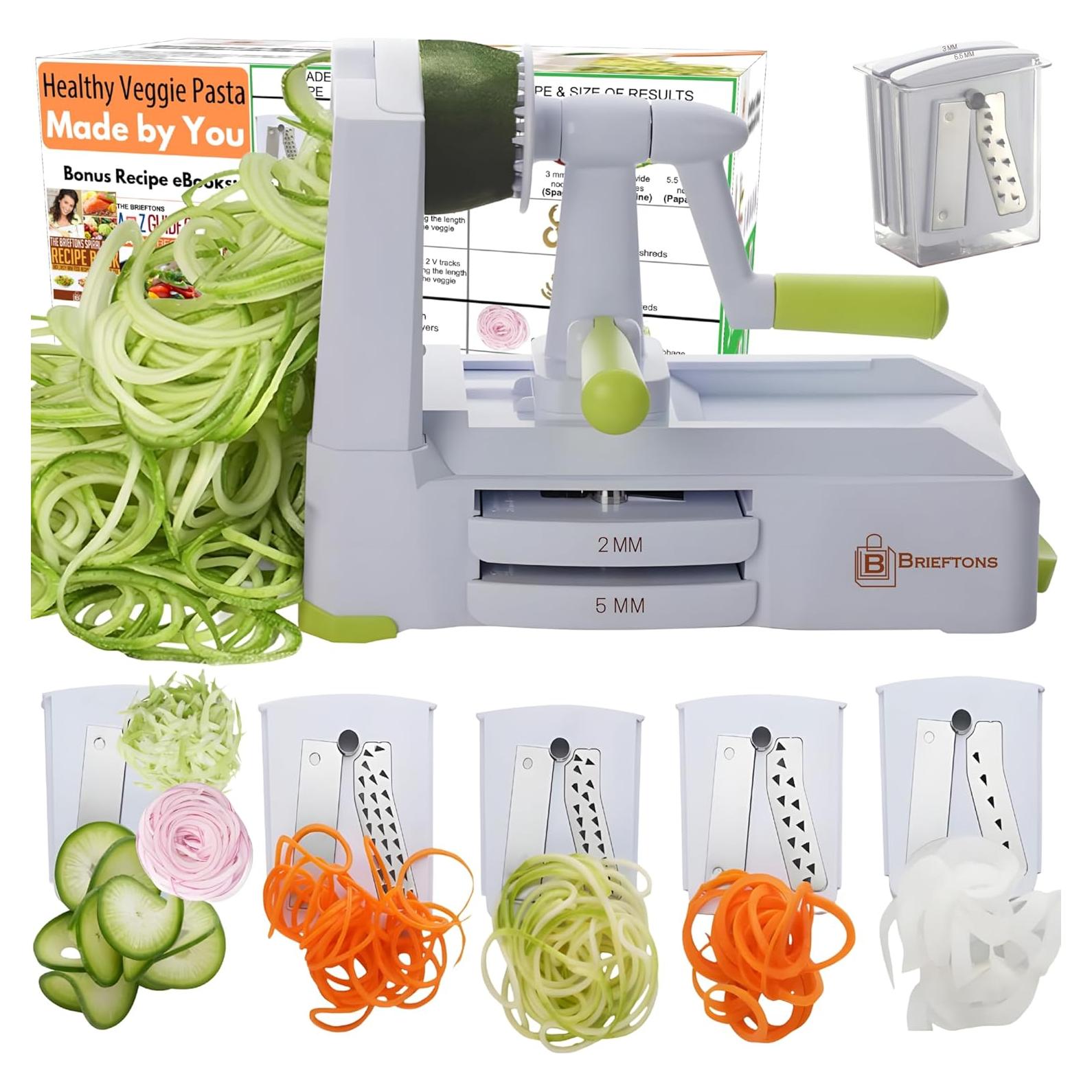 Cortador Espiral Brieftons 5 Cuchillas para Verduras