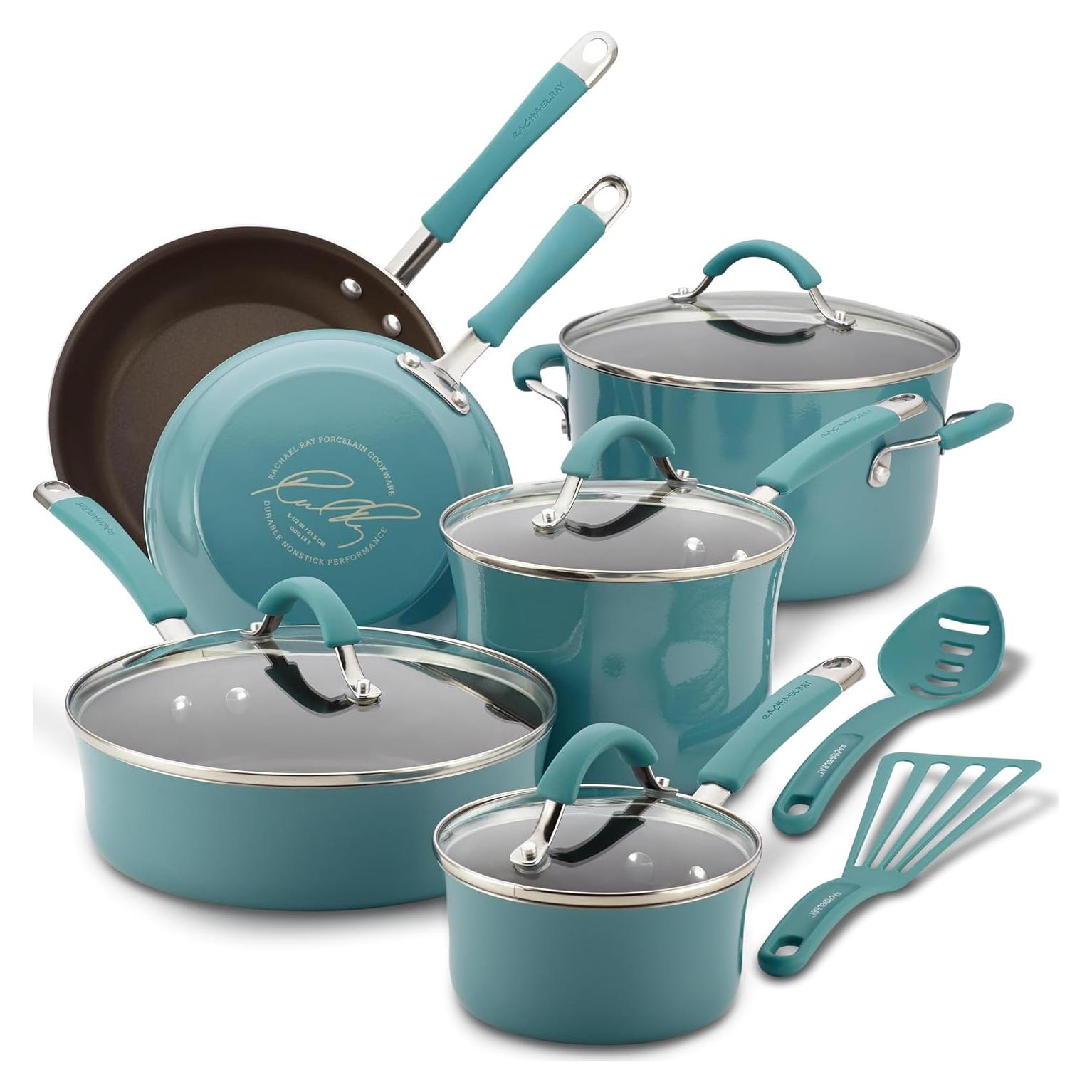 Juego de Ollas y Sartenes Rachael Ray Cucina 12 Piezas Azul