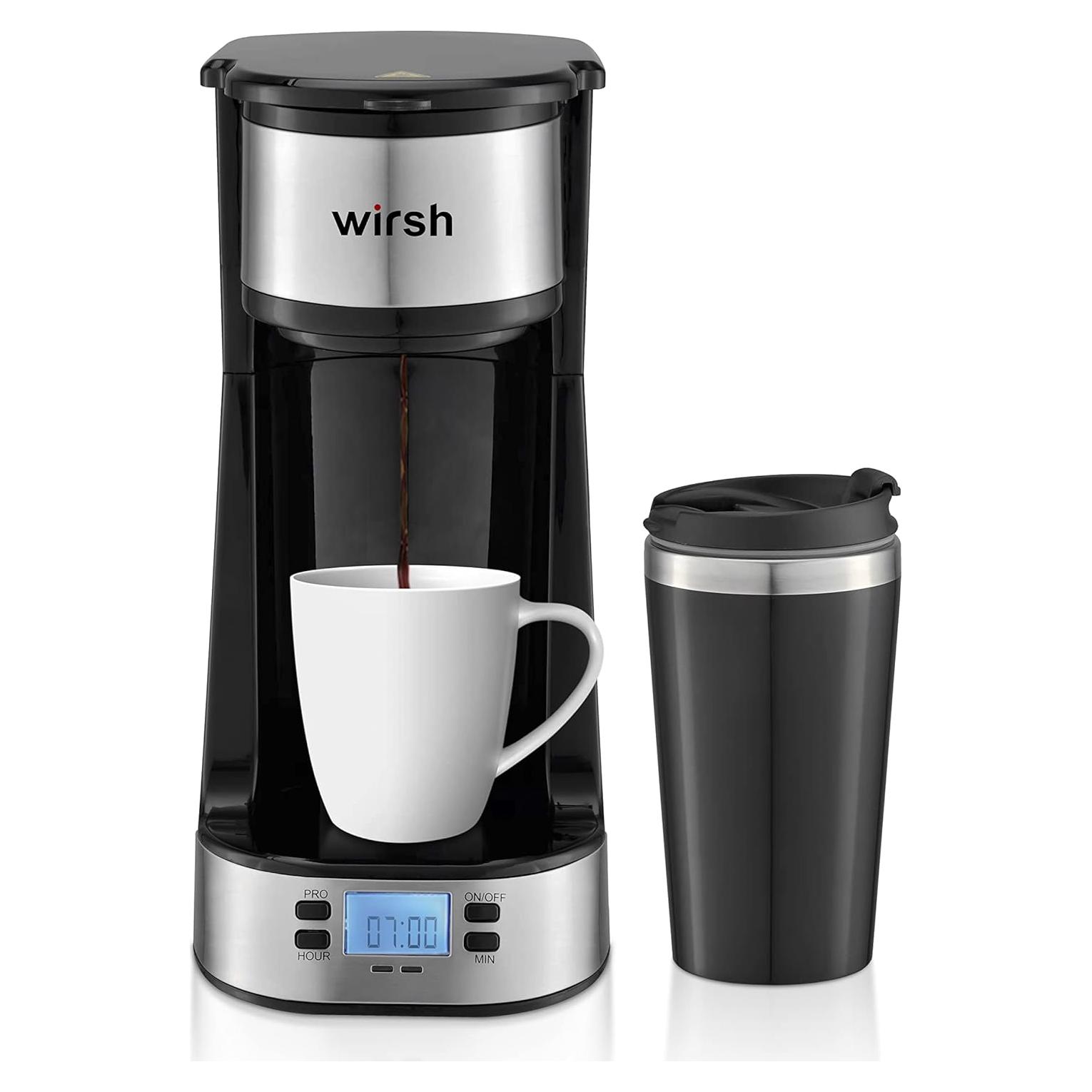 Cafetera Wirsh SOLO PRO 1 Taza con Temporizador y Filtro