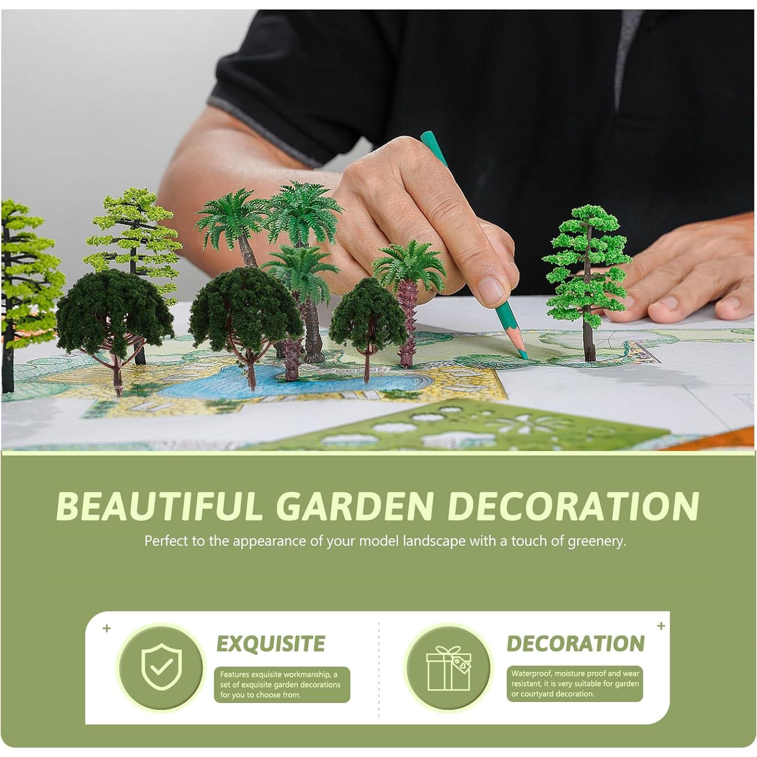 DOITOOL 20 Pcs Árboles Miniatura 3 a 8 cm para Diorama