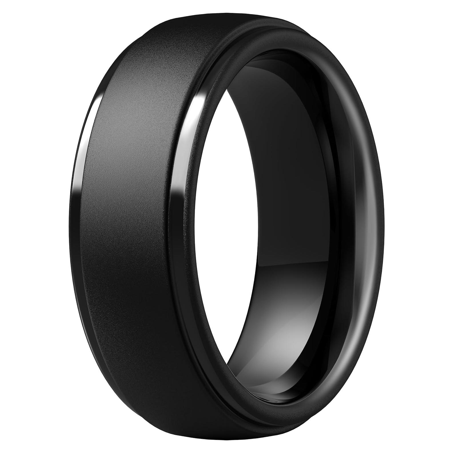 Anillo de Boda de Silicona ThunderFit 10mm Negro Talla 18.20mm
