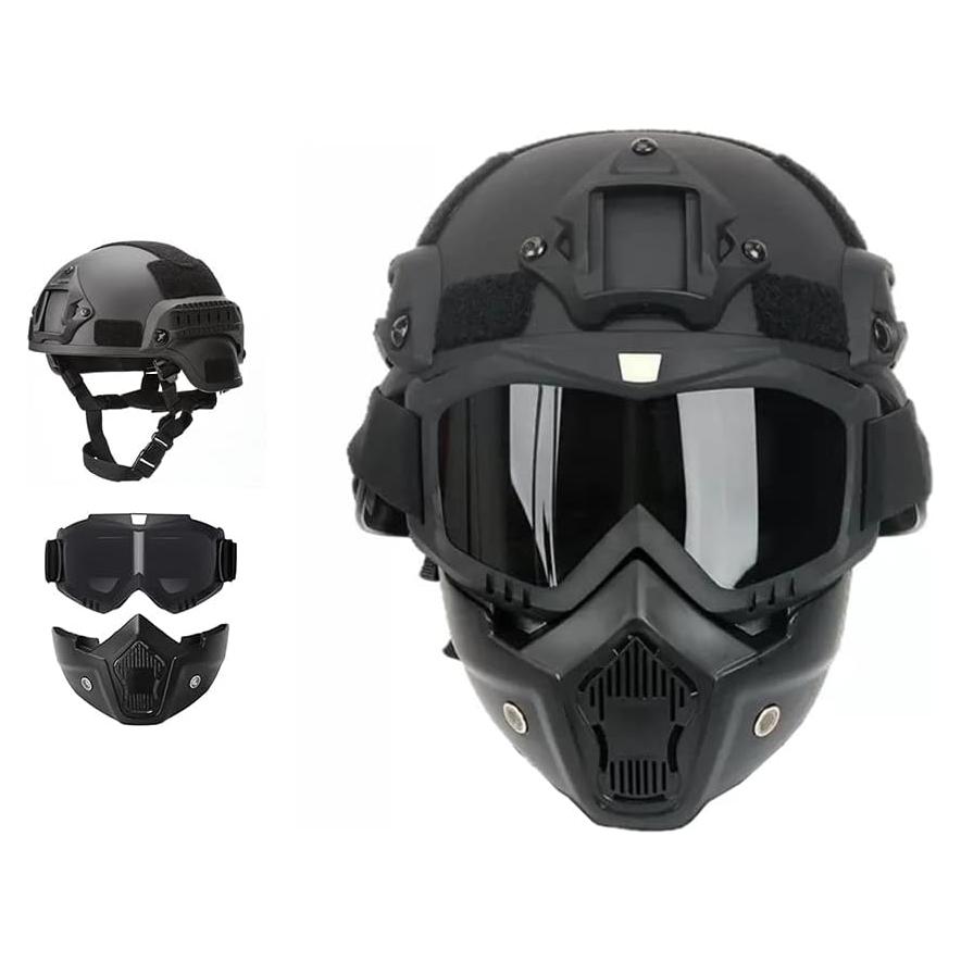 Casco Táctico LEJUNJIE MICH con Gafas Desmontables 700g