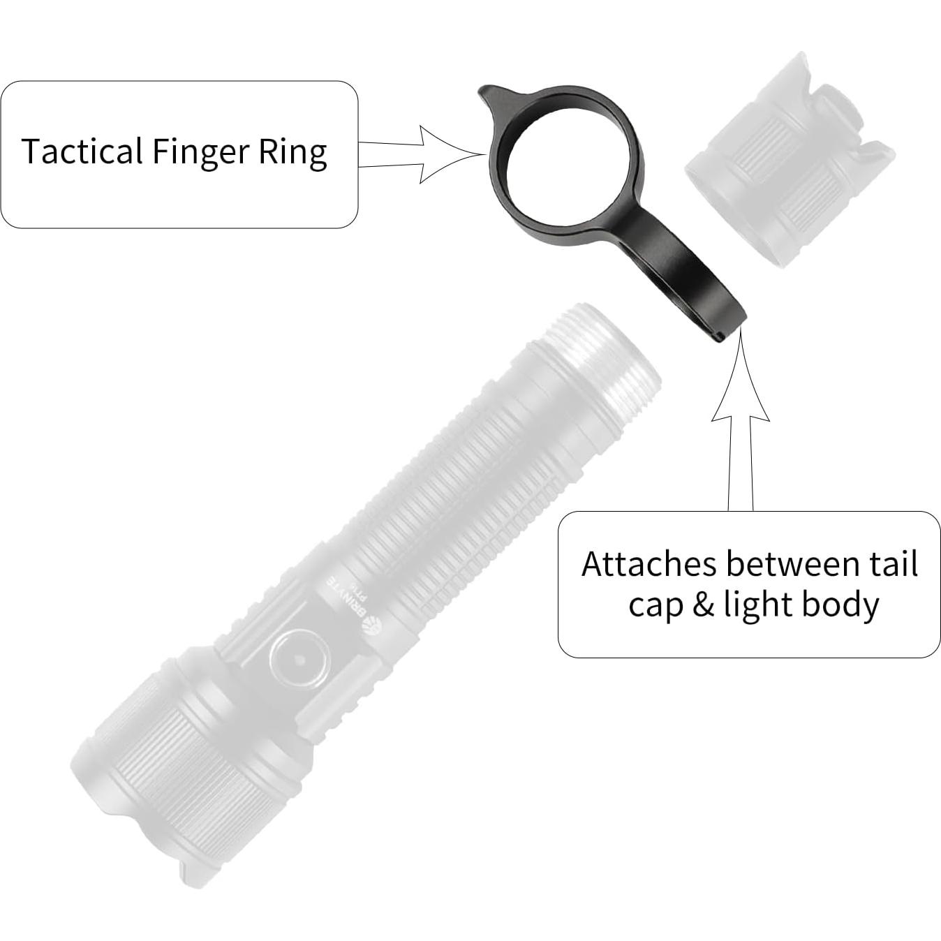 Anillo Táctico Brinyte para Linterna PT16 - Agarre Mejorado