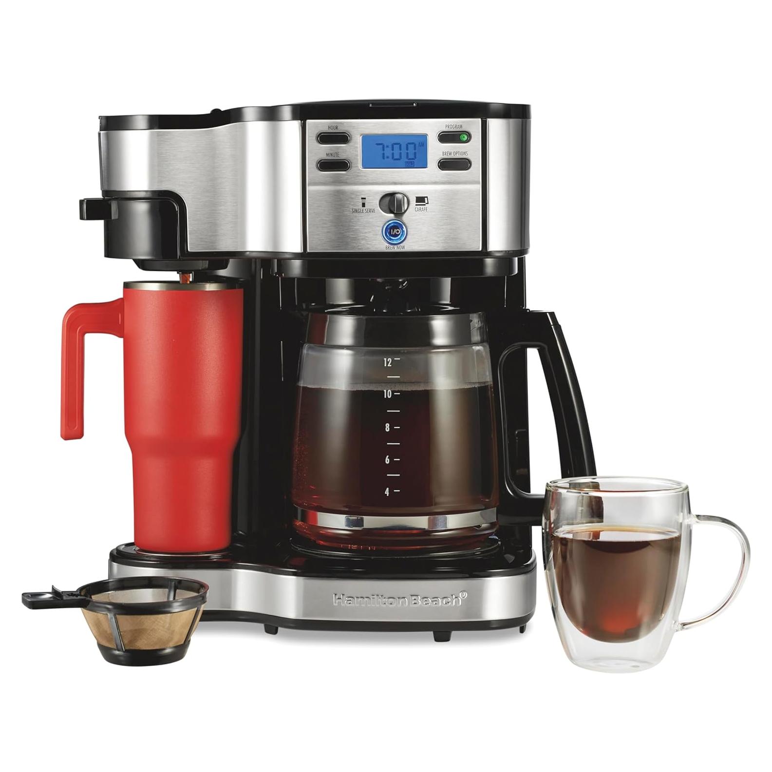 Cafetera Programable Hamilton Beach 2-Vías 12 Tazas Negra