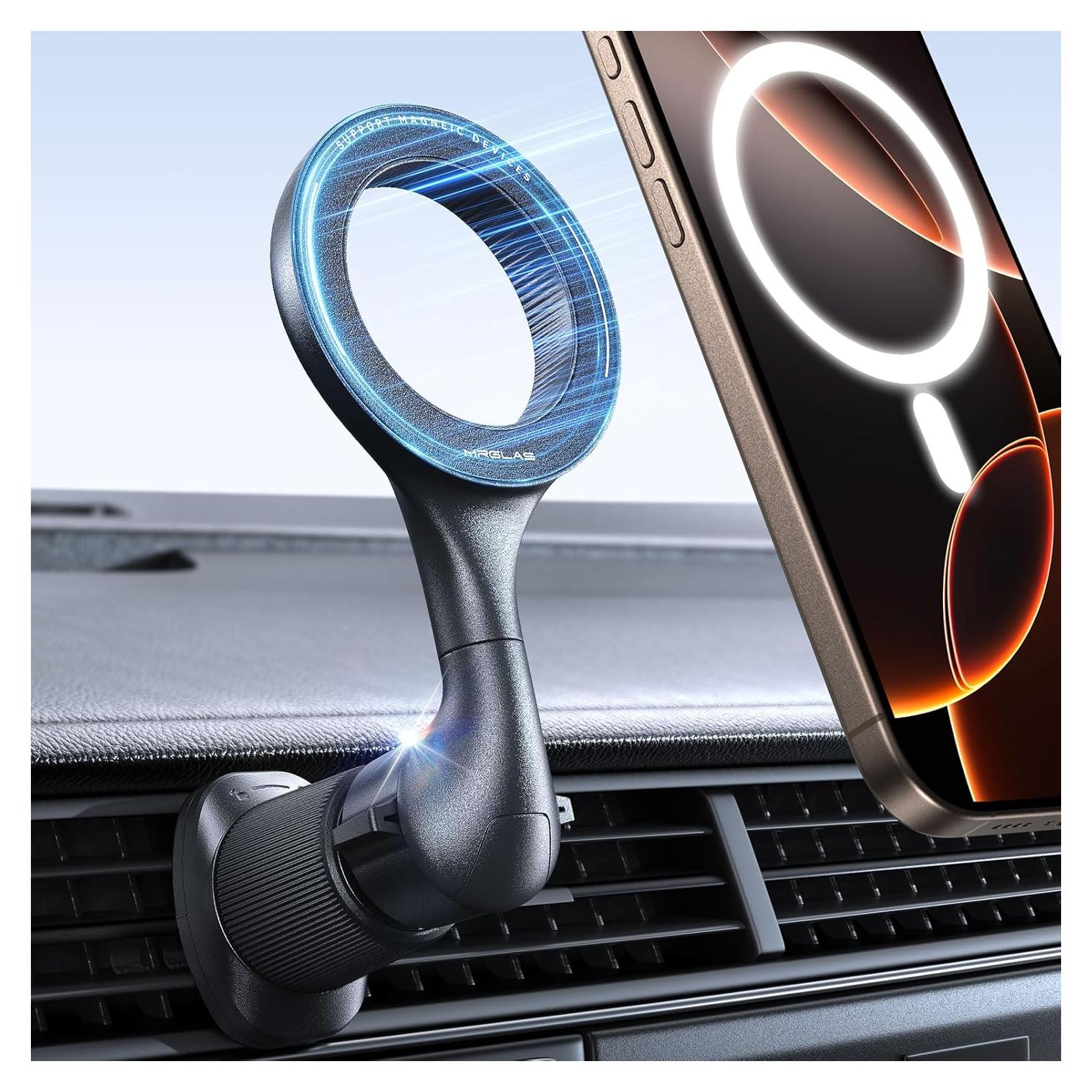 Soporte de Coche Magnético MRGLAS MagSafe 40 Imanes 360°