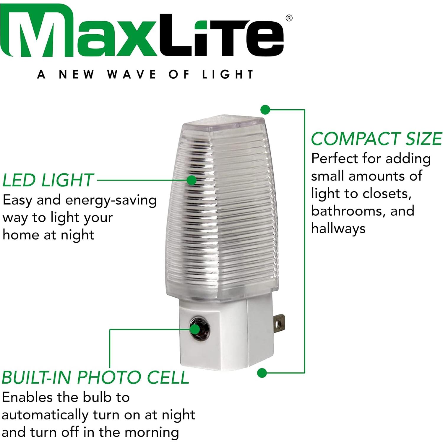 MaxLite Plug in Night Light Dusk to Dawn, White